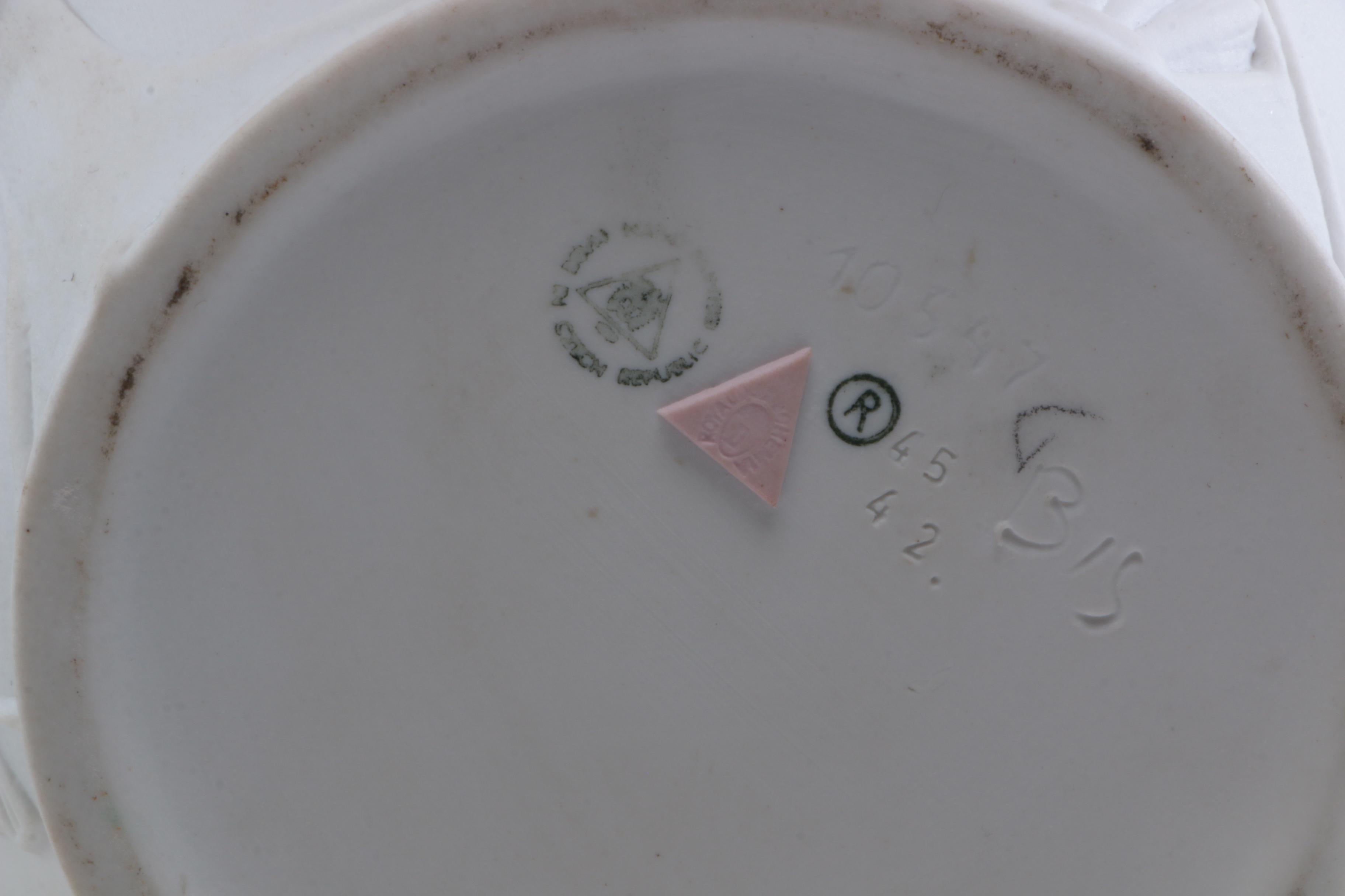 Royal Bohemian Art Nouveau Bisque Porcelain Vase, Mid to Late 20th Century