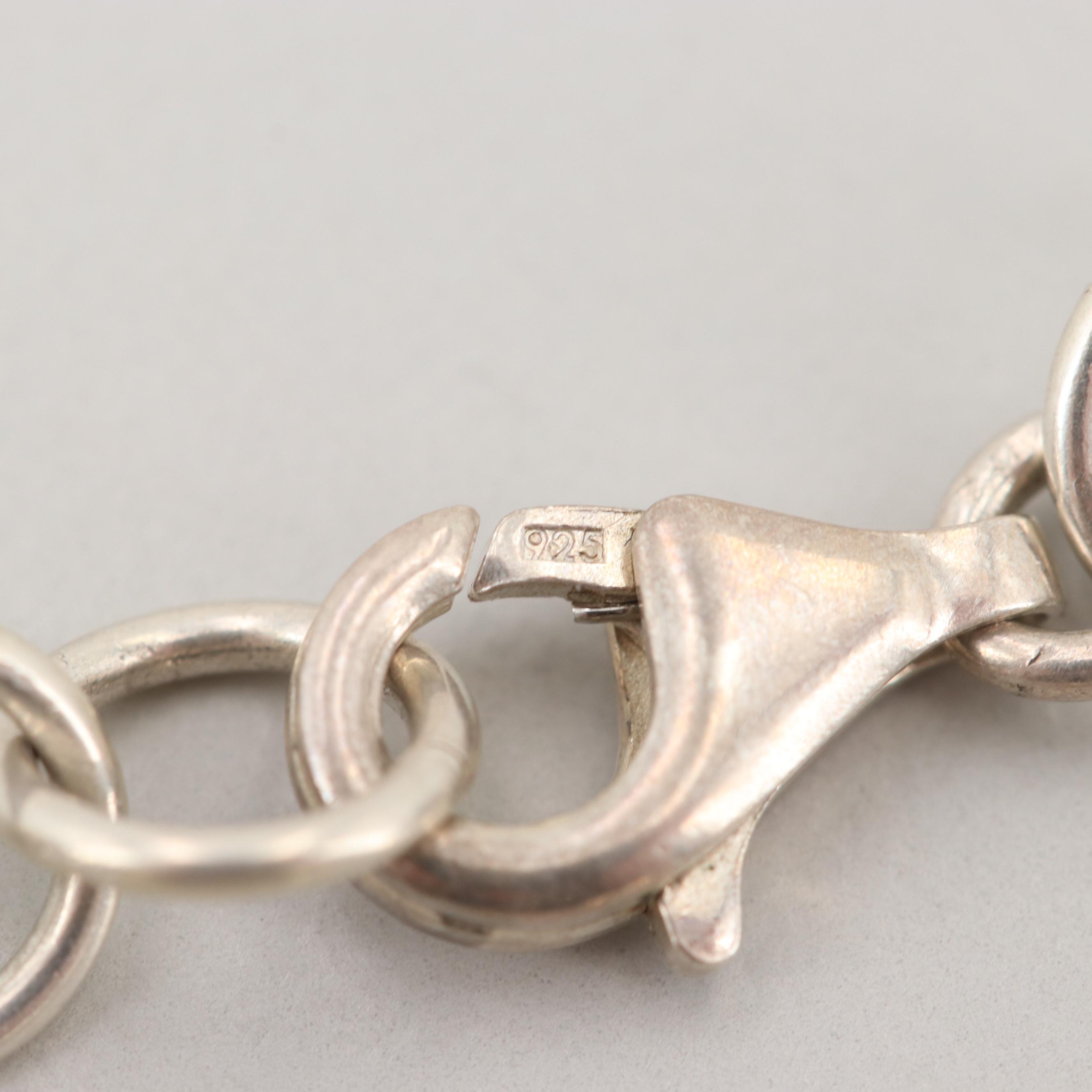 Vintage Sterling Silver Enamel Dice Charm Bracelet