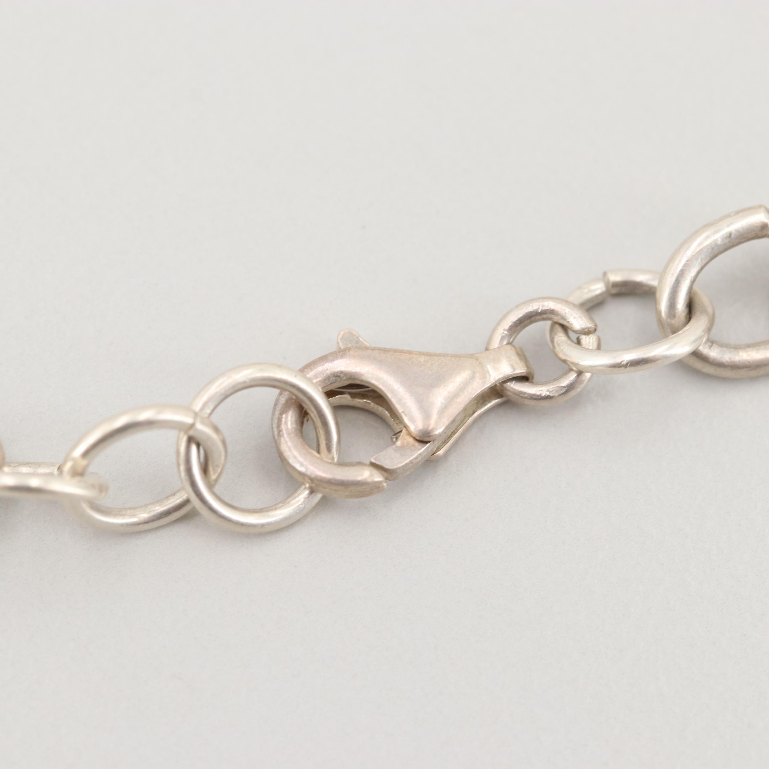 Vintage Sterling Silver Enamel Dice Charm Bracelet