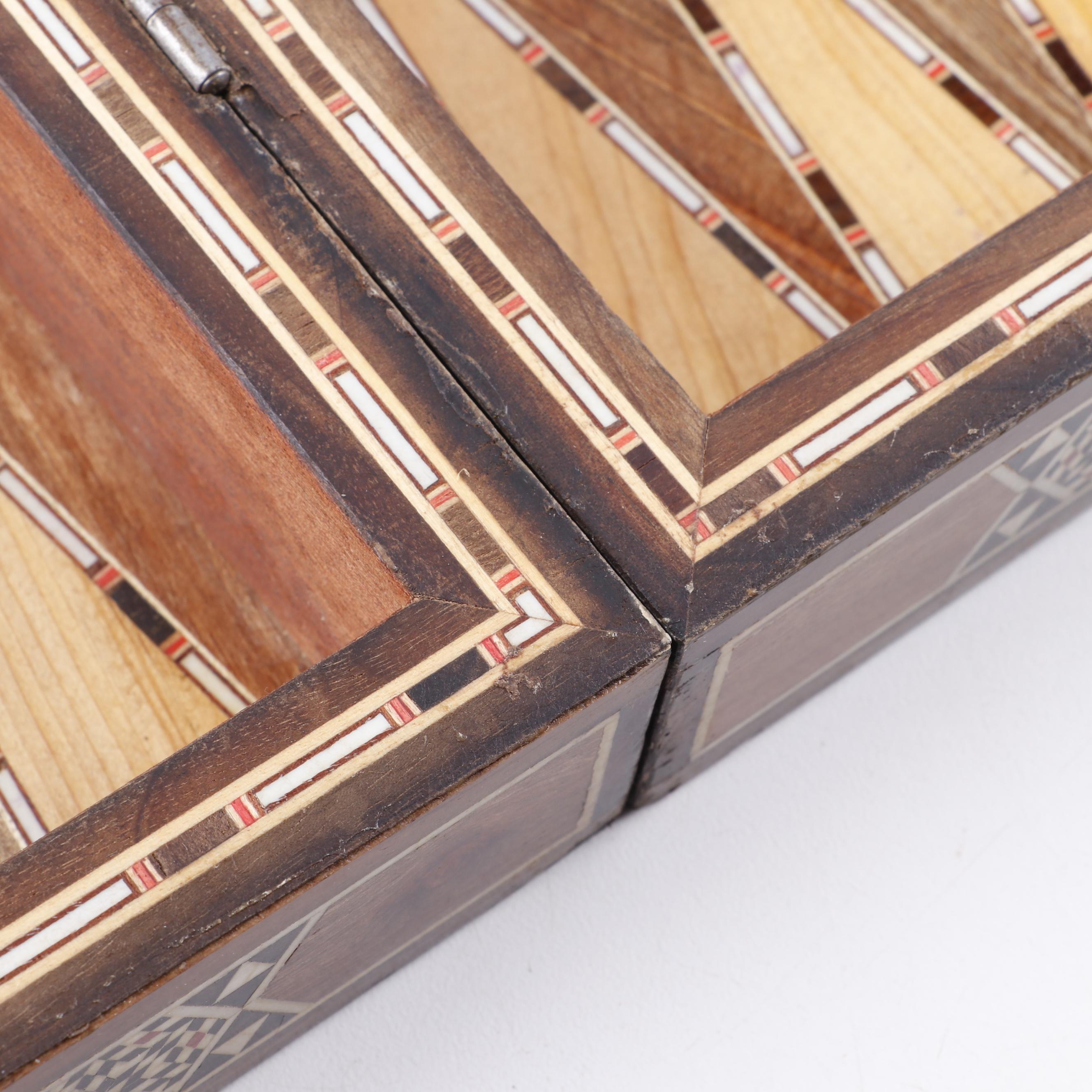 MIddle Eastern Mother of Pearl Inlay Backgammon Game Box