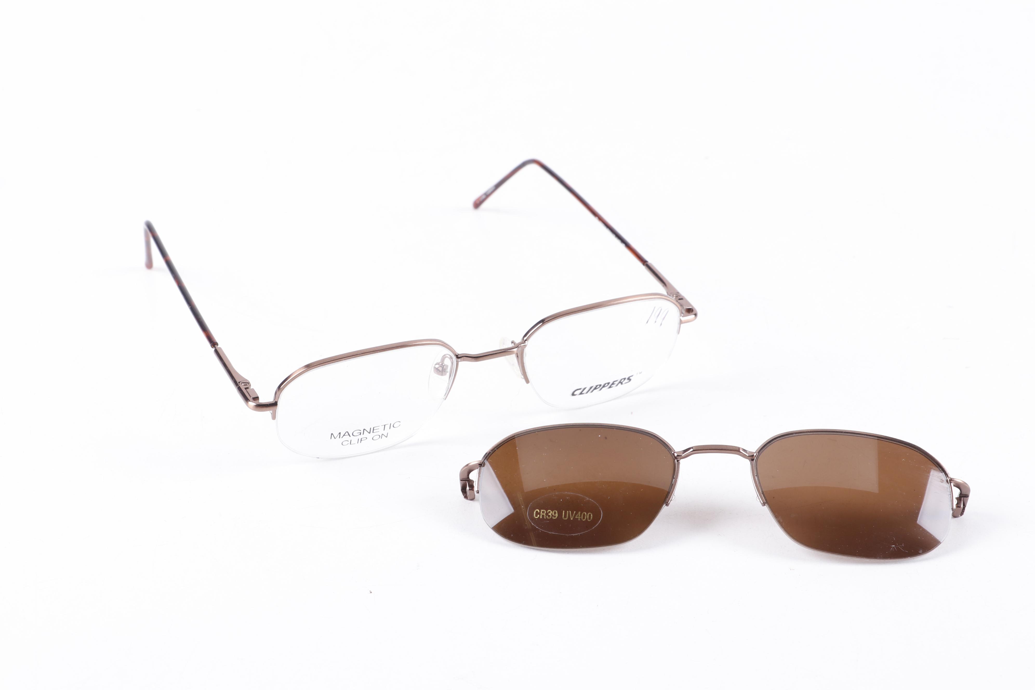 Seiko Super Titanium and Clipper Magnetic Clip On Eyeglasses and Sunglasses