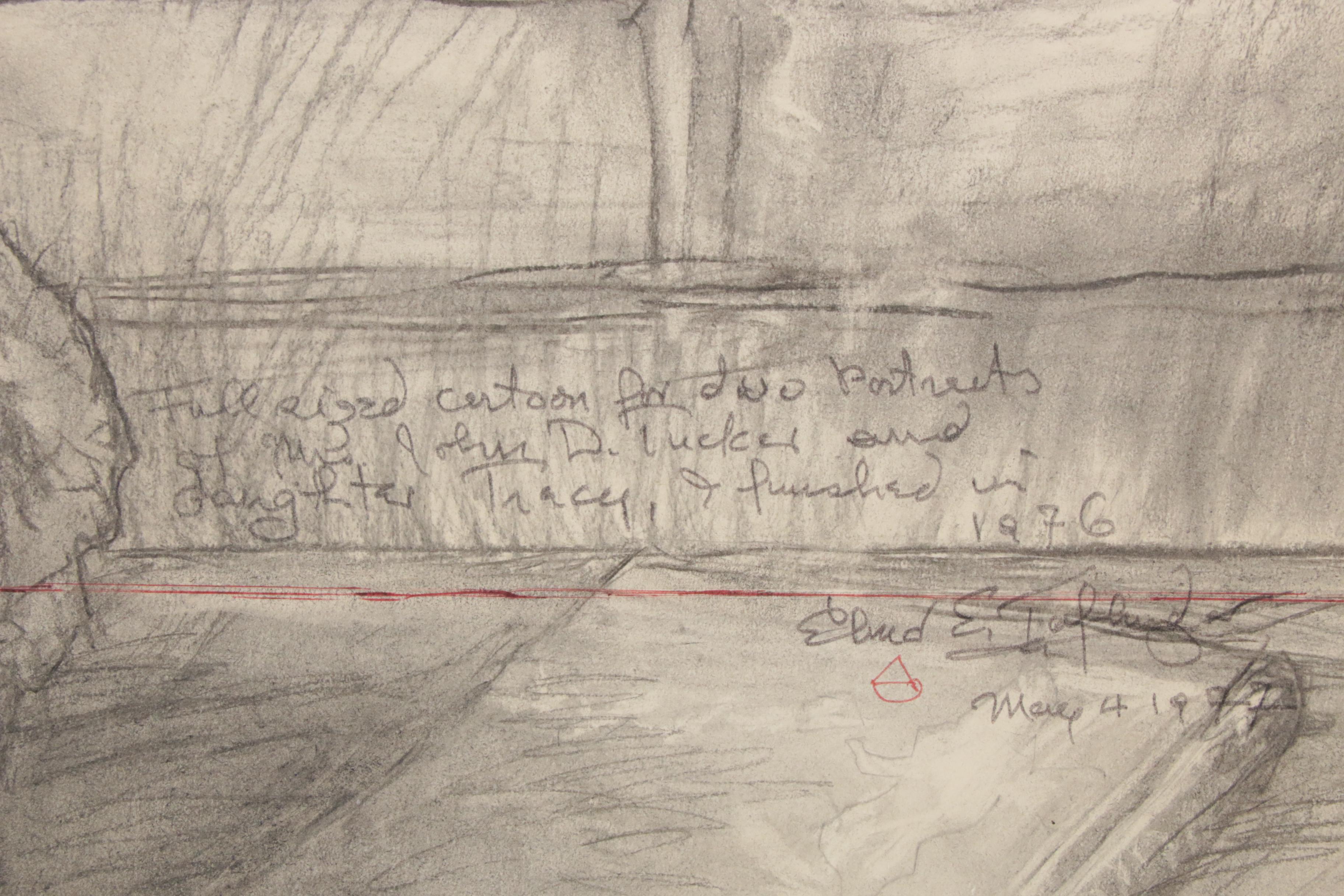 Elmer Taflinger Oil Painting and Graphite Study "Tracy"