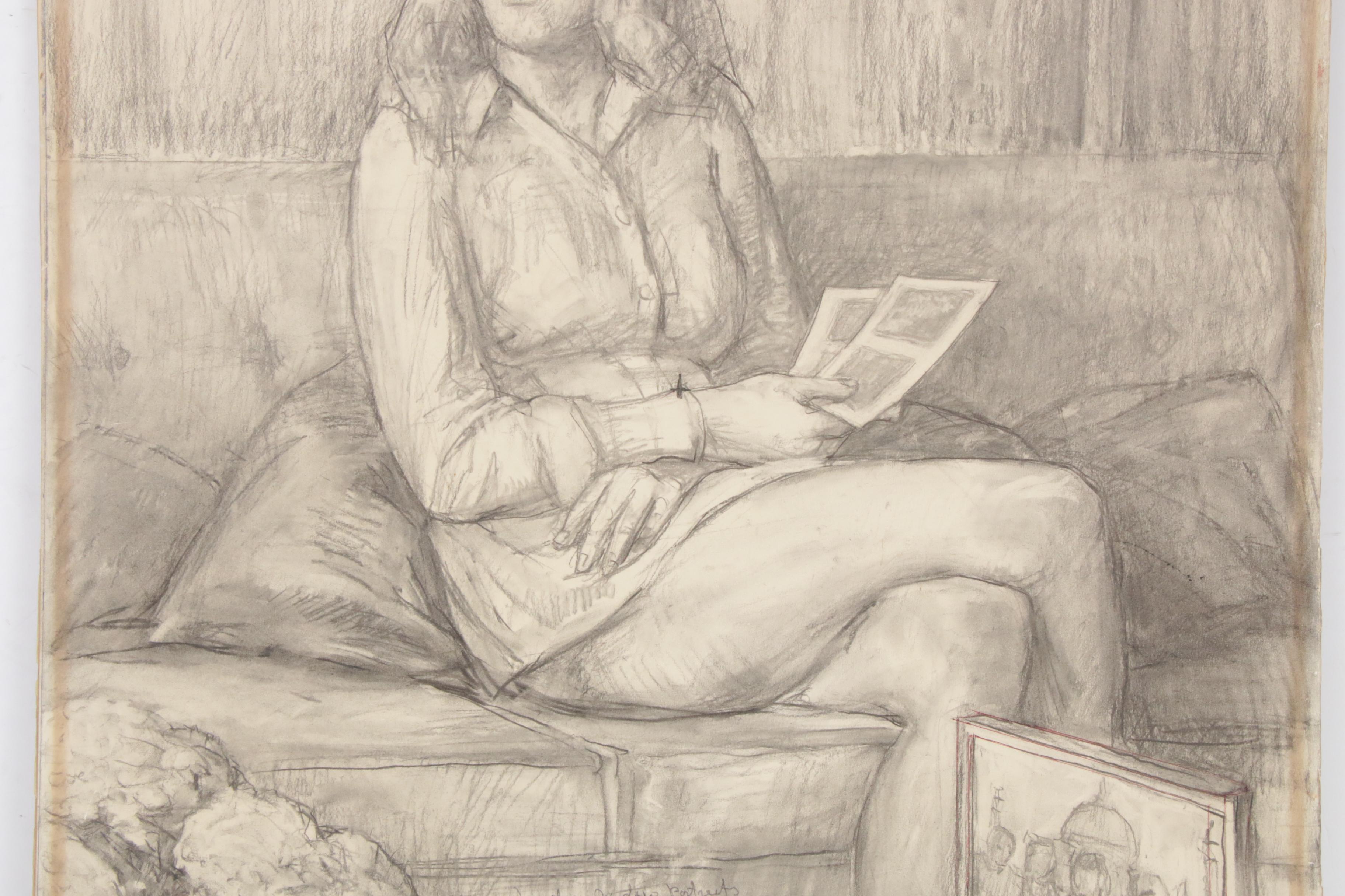 Elmer Taflinger Oil Painting and Graphite Study "Tracy"