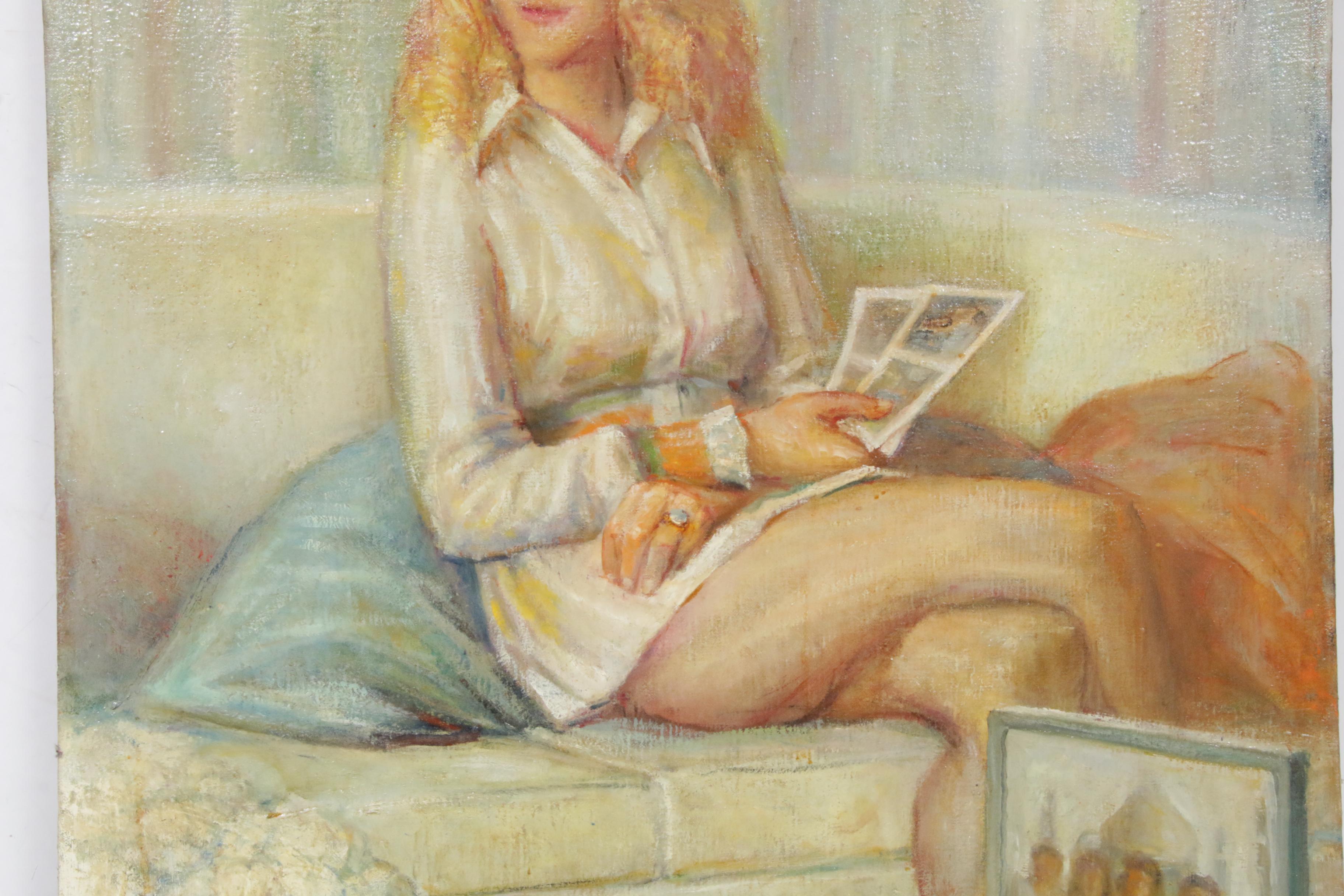 Elmer Taflinger Oil Painting and Graphite Study "Tracy"