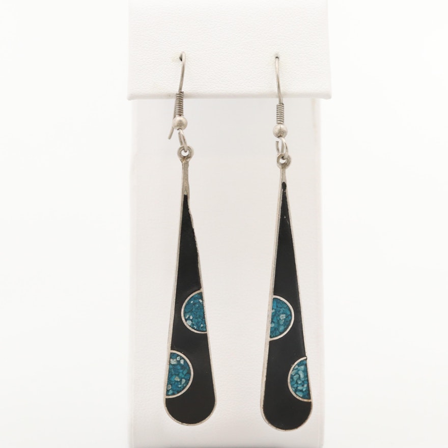 Southwestern Style Chipstone and Resin Drop Earrings