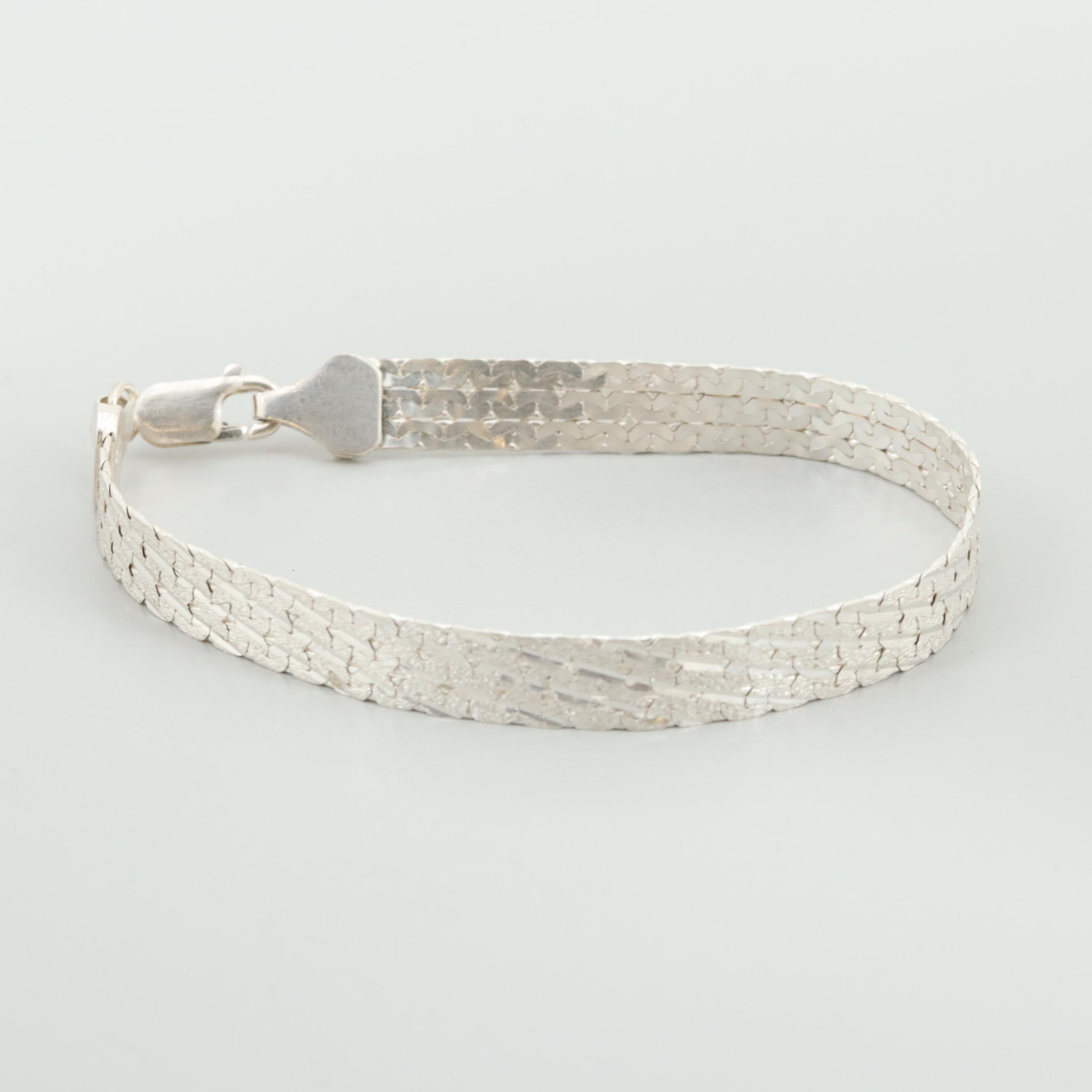 Sterling Silver Textured Bracelet