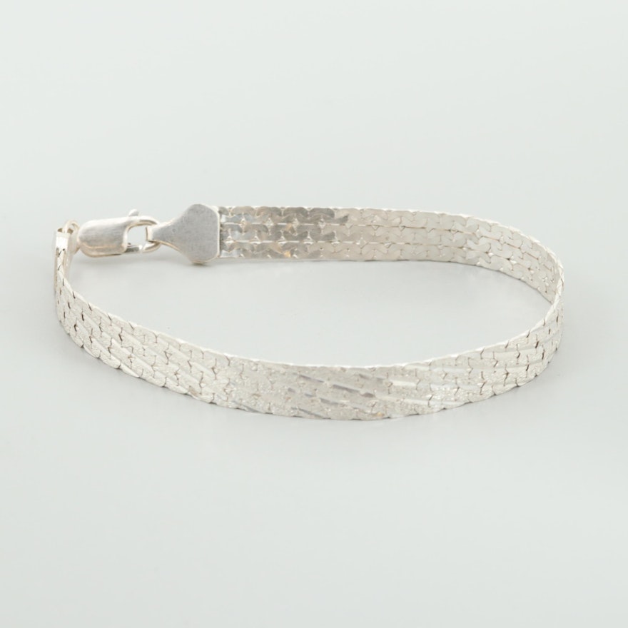 Sterling Silver Textured Bracelet