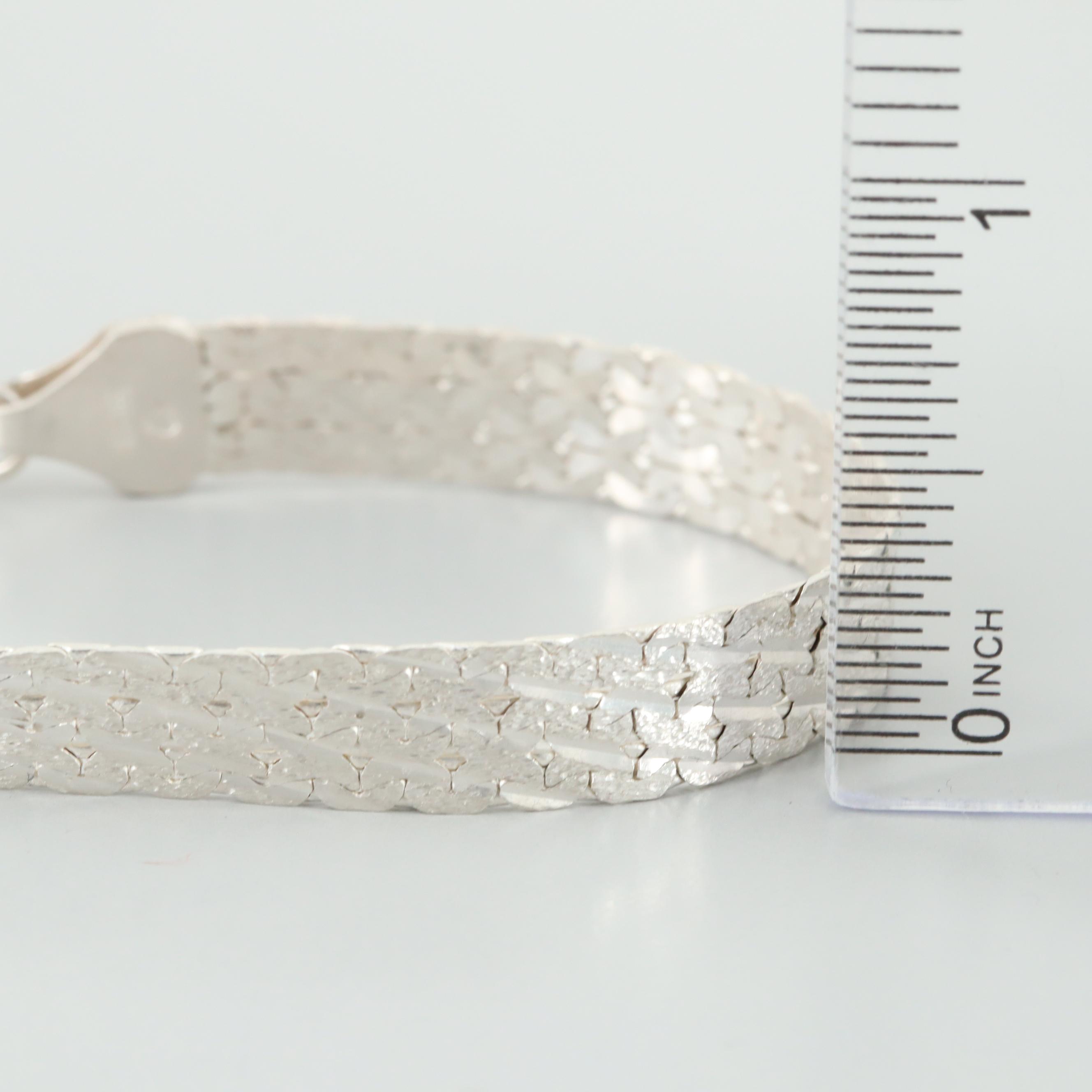 Sterling Silver Textured Bracelet