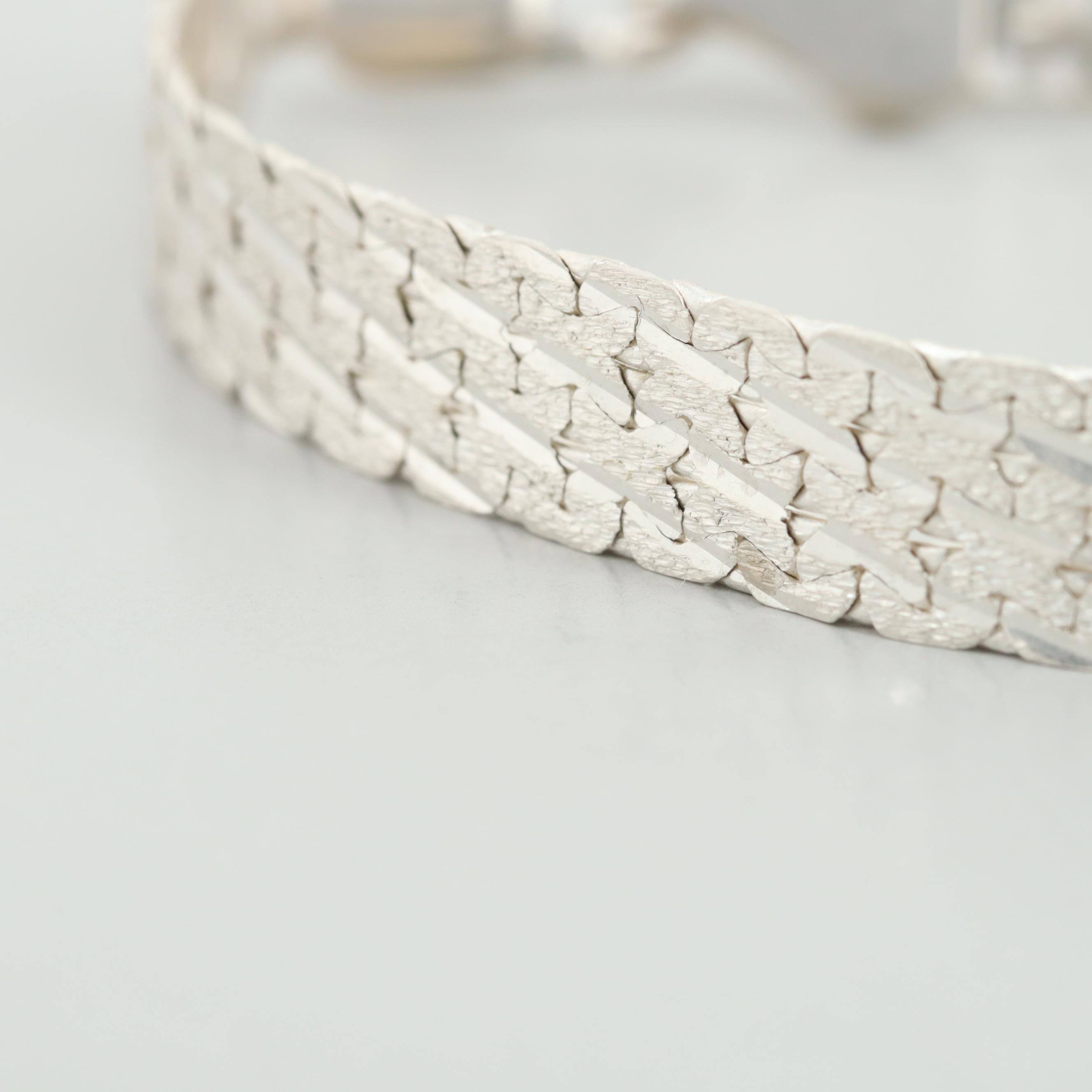 Sterling Silver Textured Bracelet