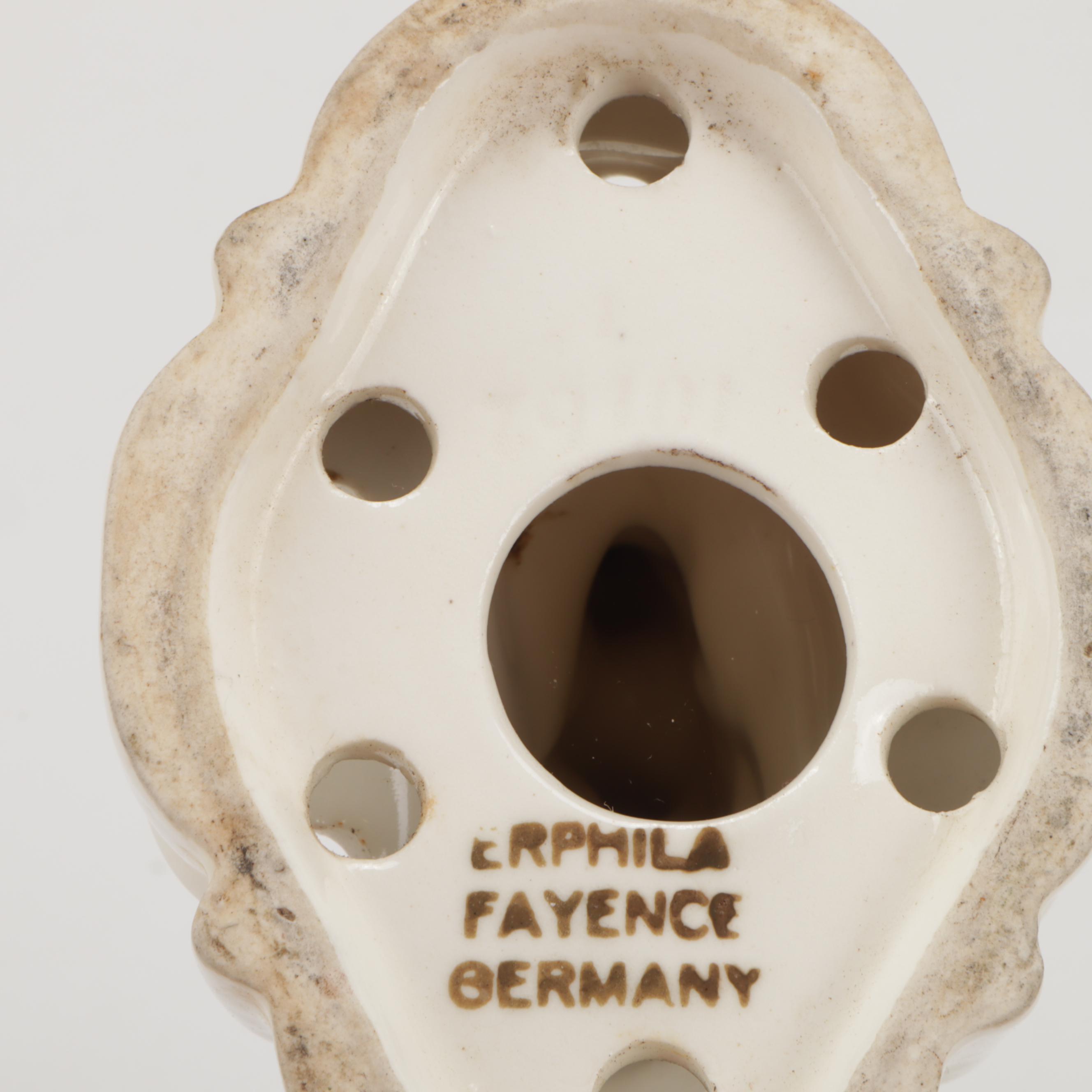 Erphila Fayence German Art Deco Dancer Flower Frog