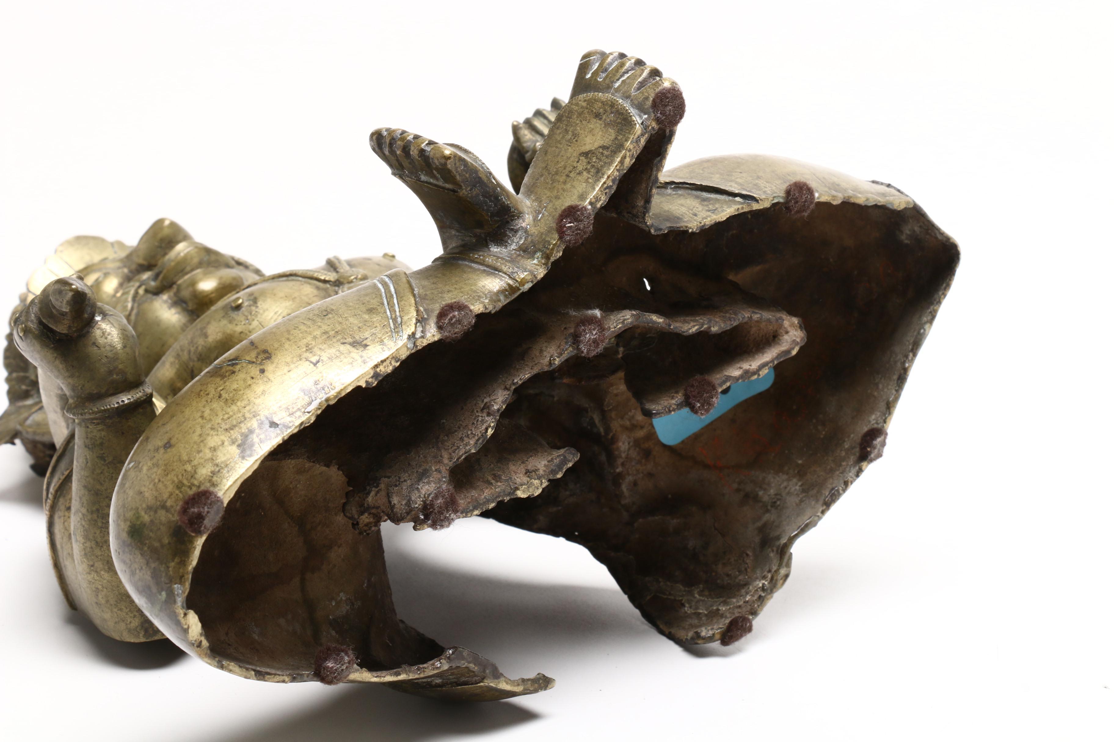 Indian Base Metal Sculptureof Seated Shiva, Early 20th Century