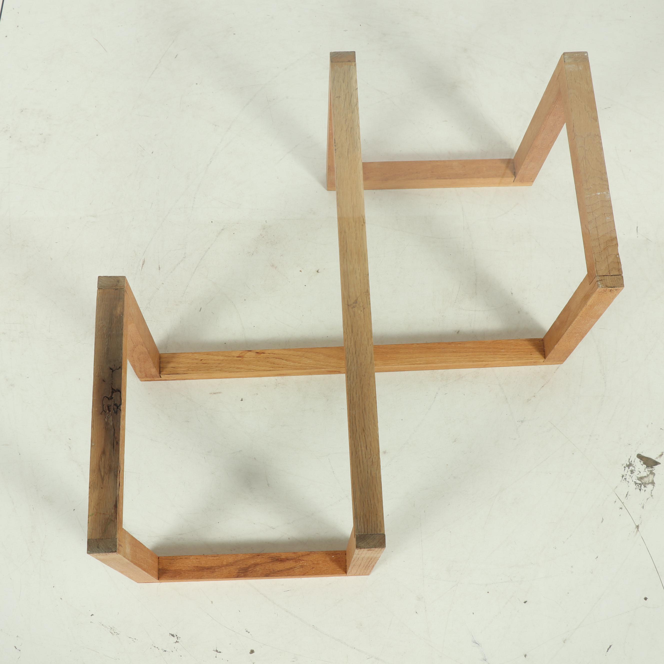 Comtemporary Wooden Stand Coffee Table with Glass Top