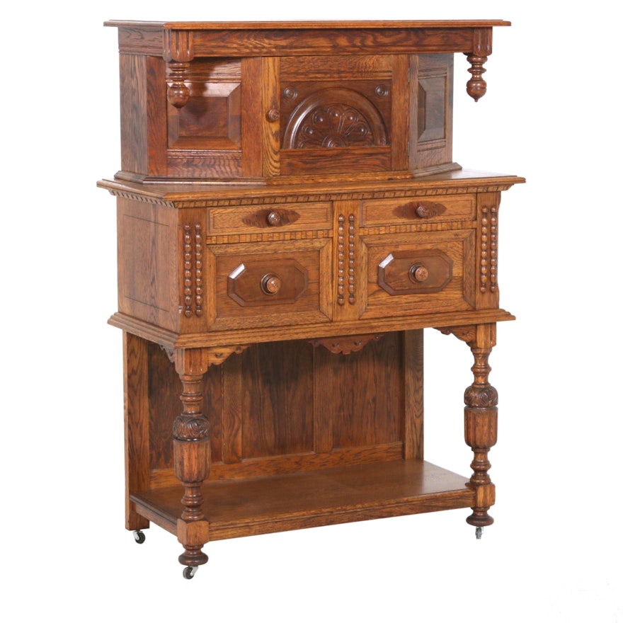 Hecht Brothers Jacobean Style Wooden Court Cabinet