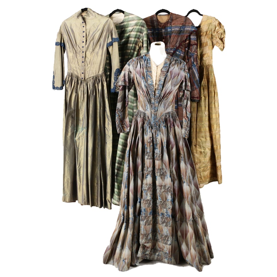 Silk Taffeta Dresses, Mid-19th Century
