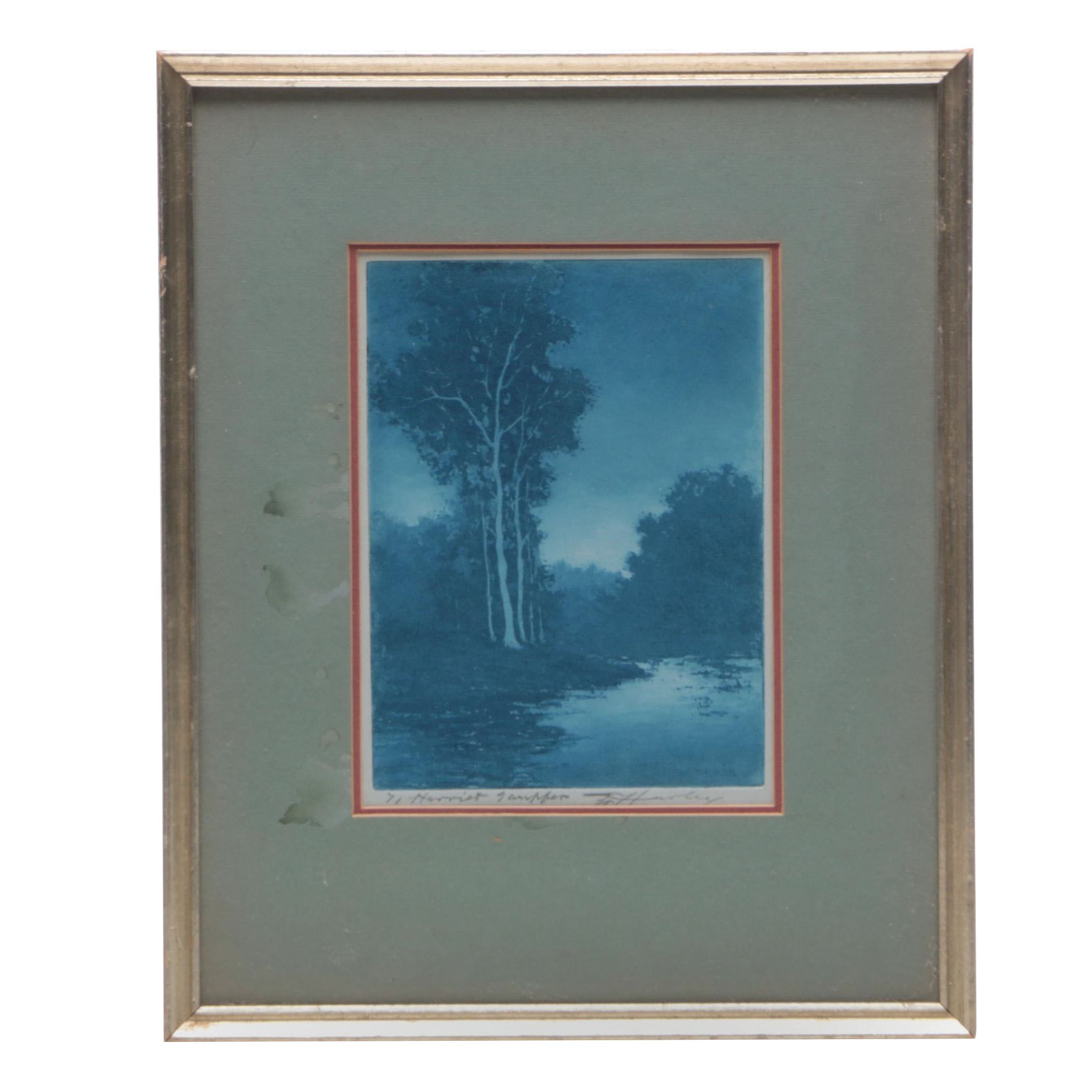 Edward Timothy Hurley Aquatint Etching "Memories, Dry Creek"