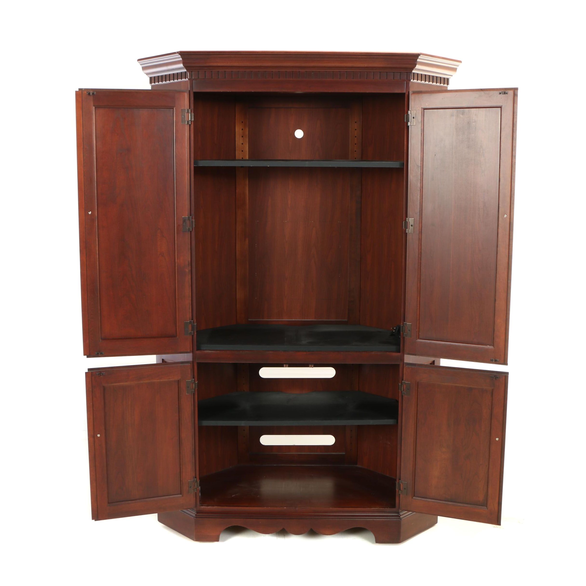 Hooker Furniture, Cherrywood-Veneered Corner Entertainment Center