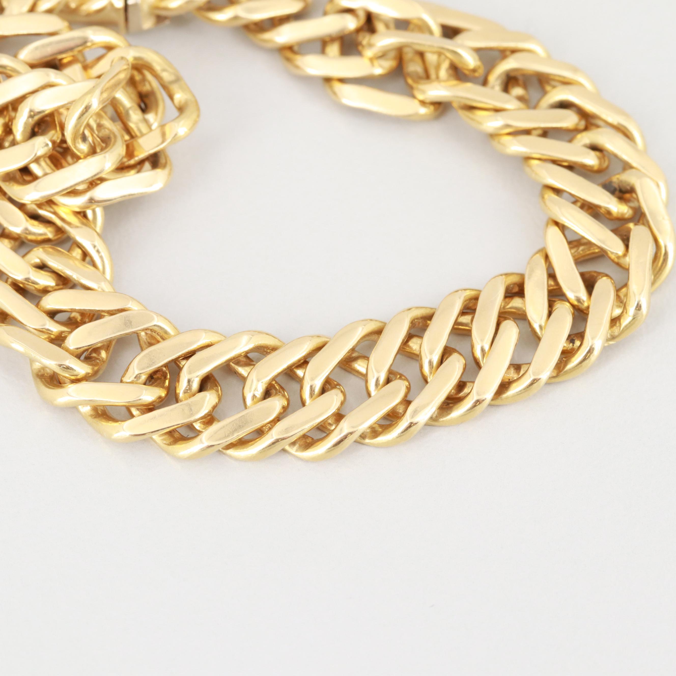 Gucci 18K Yellow Gold Curb Bracelet with Box
