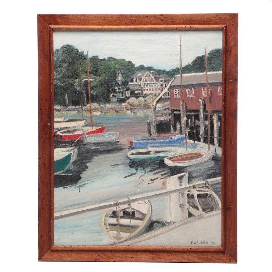 Harbor Scene Oil Painting