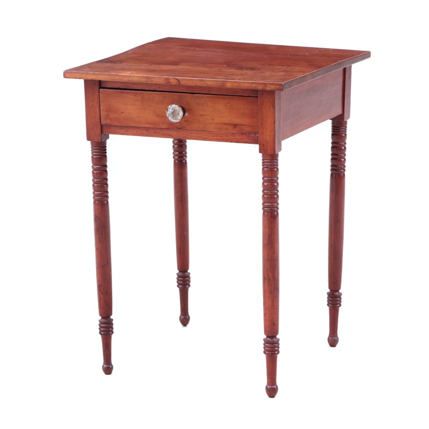 Late Federal Style Cherry Side Table, Early 19th Century