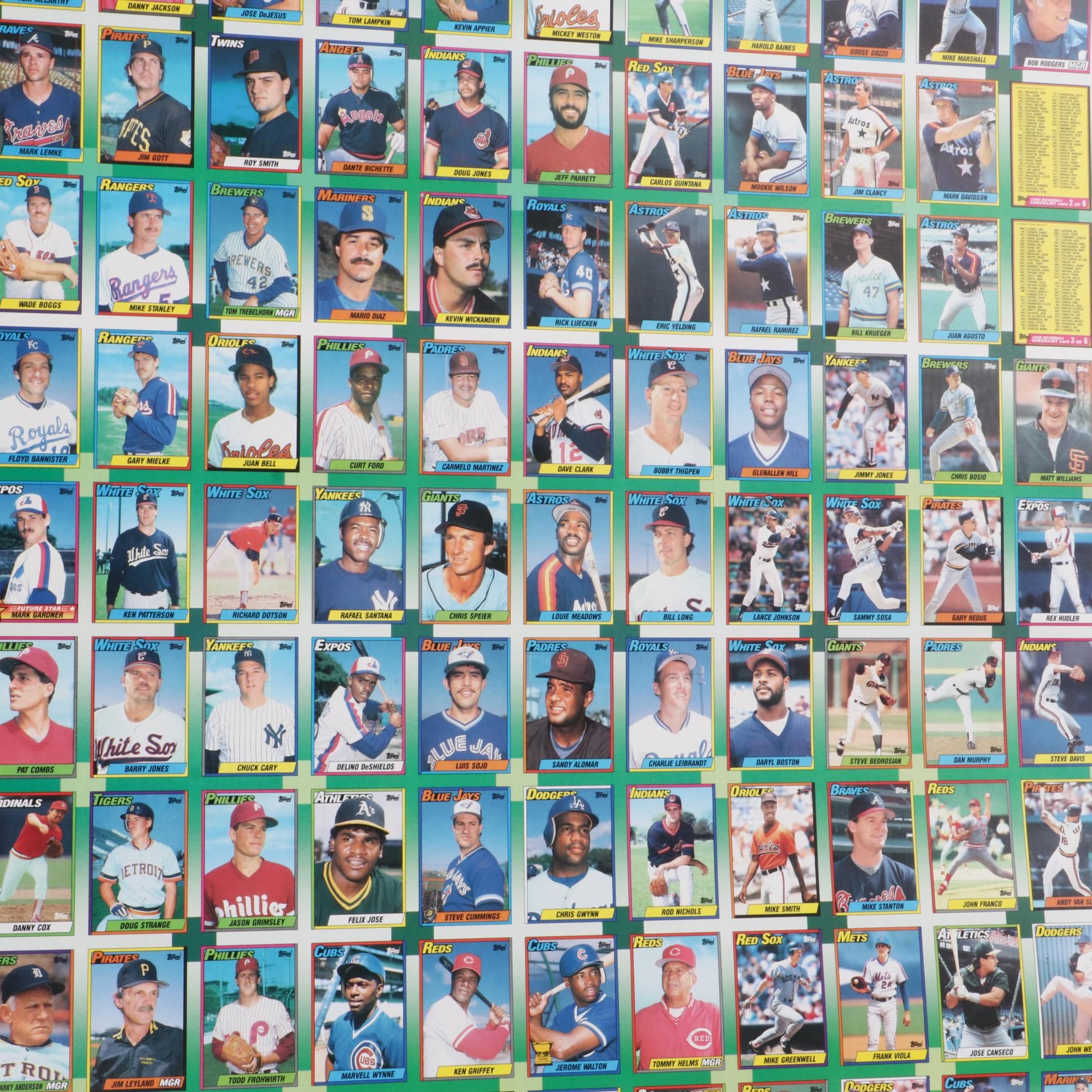 1990 Topps Uncut Baseball Card Sheets