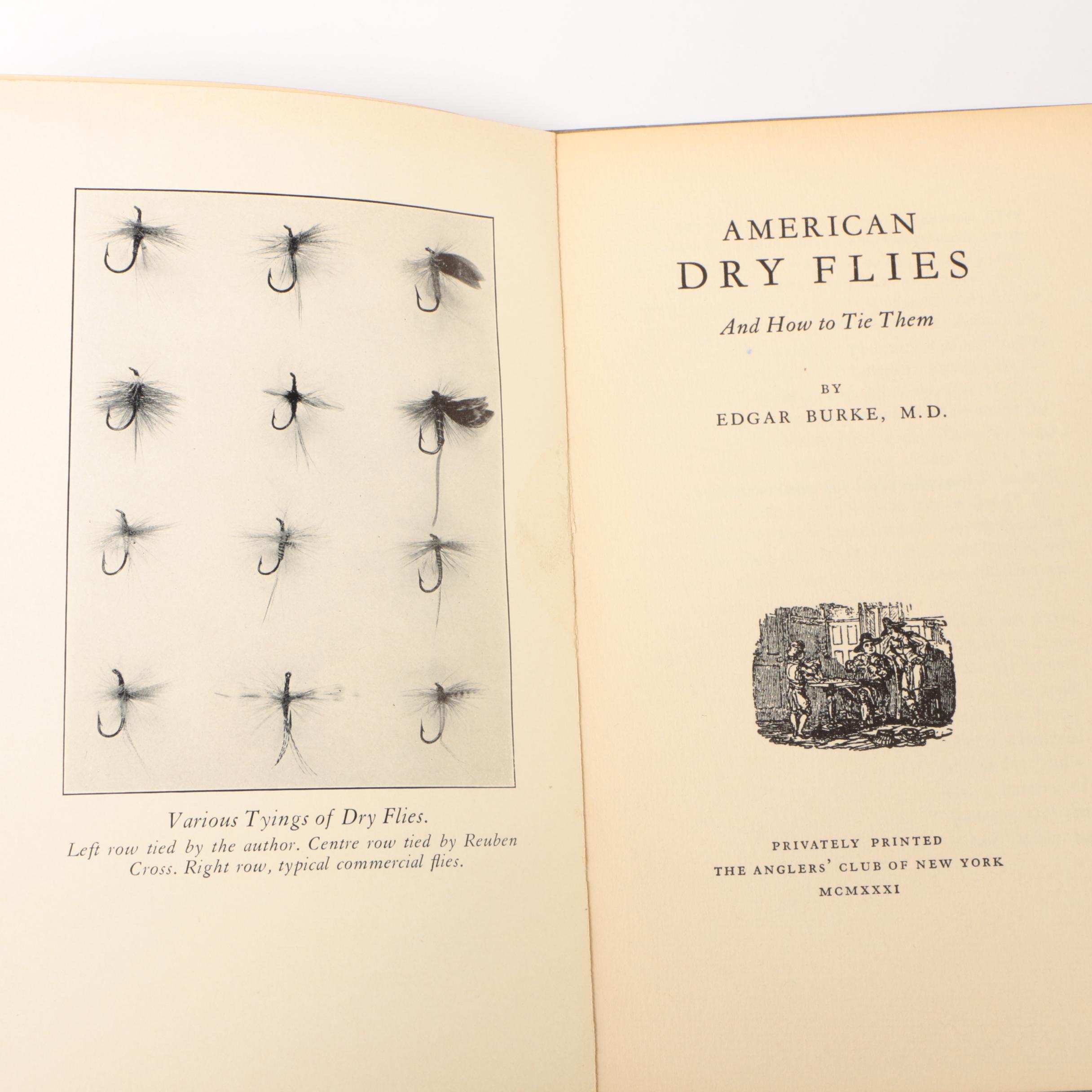 Signed 1931 "American Dry Flies" by Edgar Burke