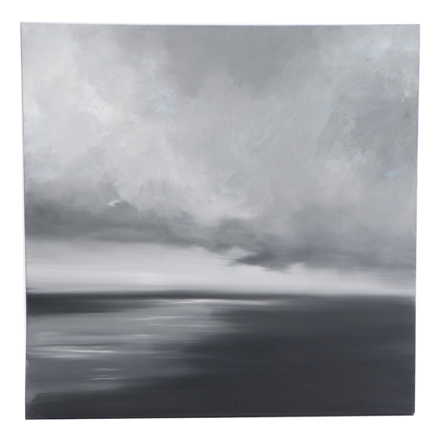 Sarah Brown Abstract Oil Painting "Grey Dawn"