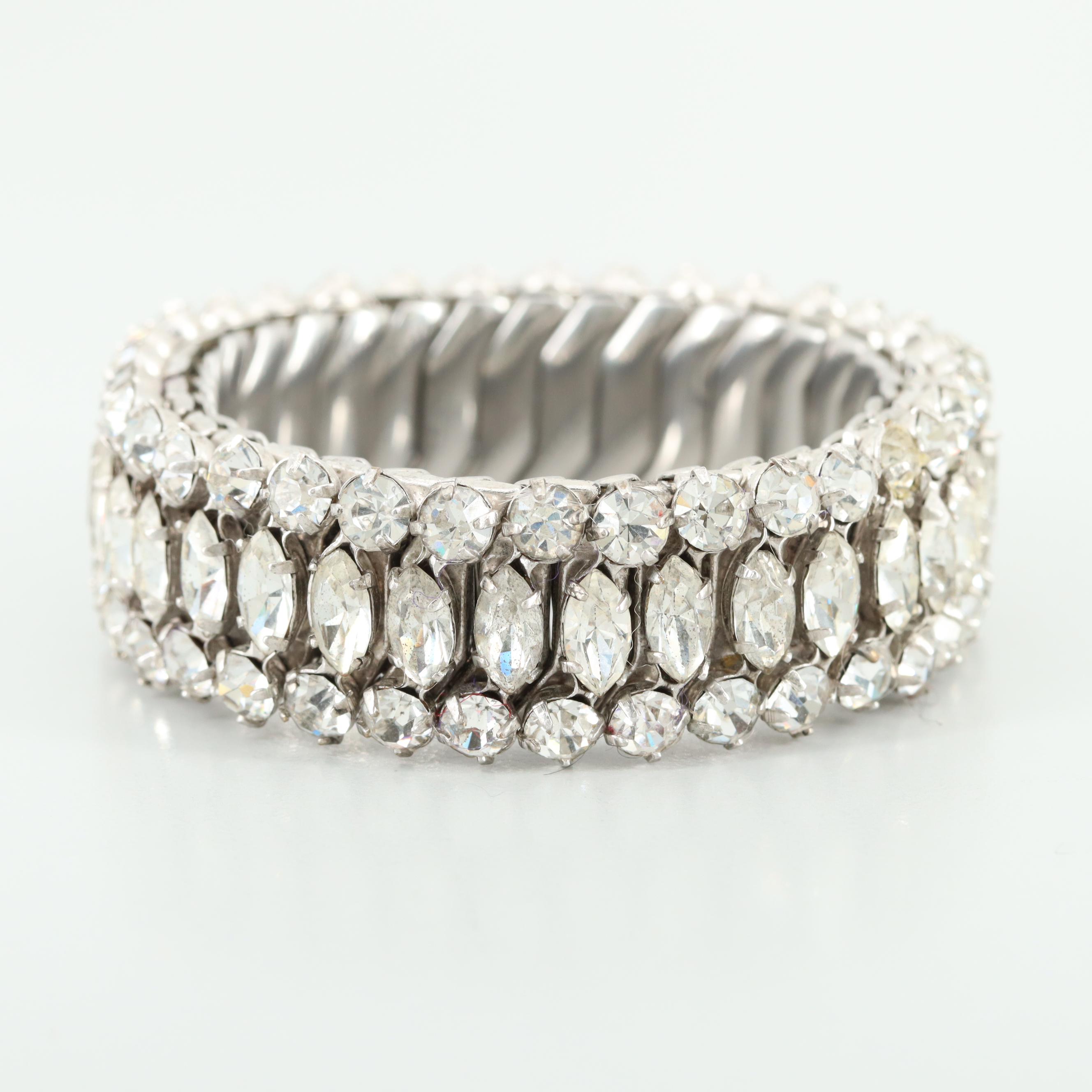 Vintage Airflex Rhinestone Expandable Bracelet