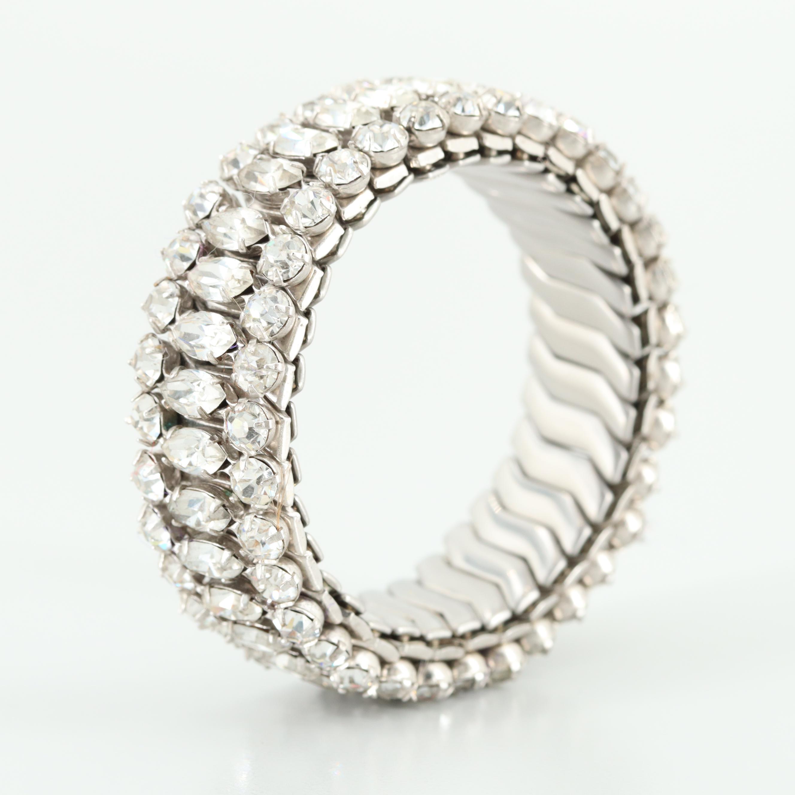 Vintage Airflex Rhinestone Expandable Bracelet