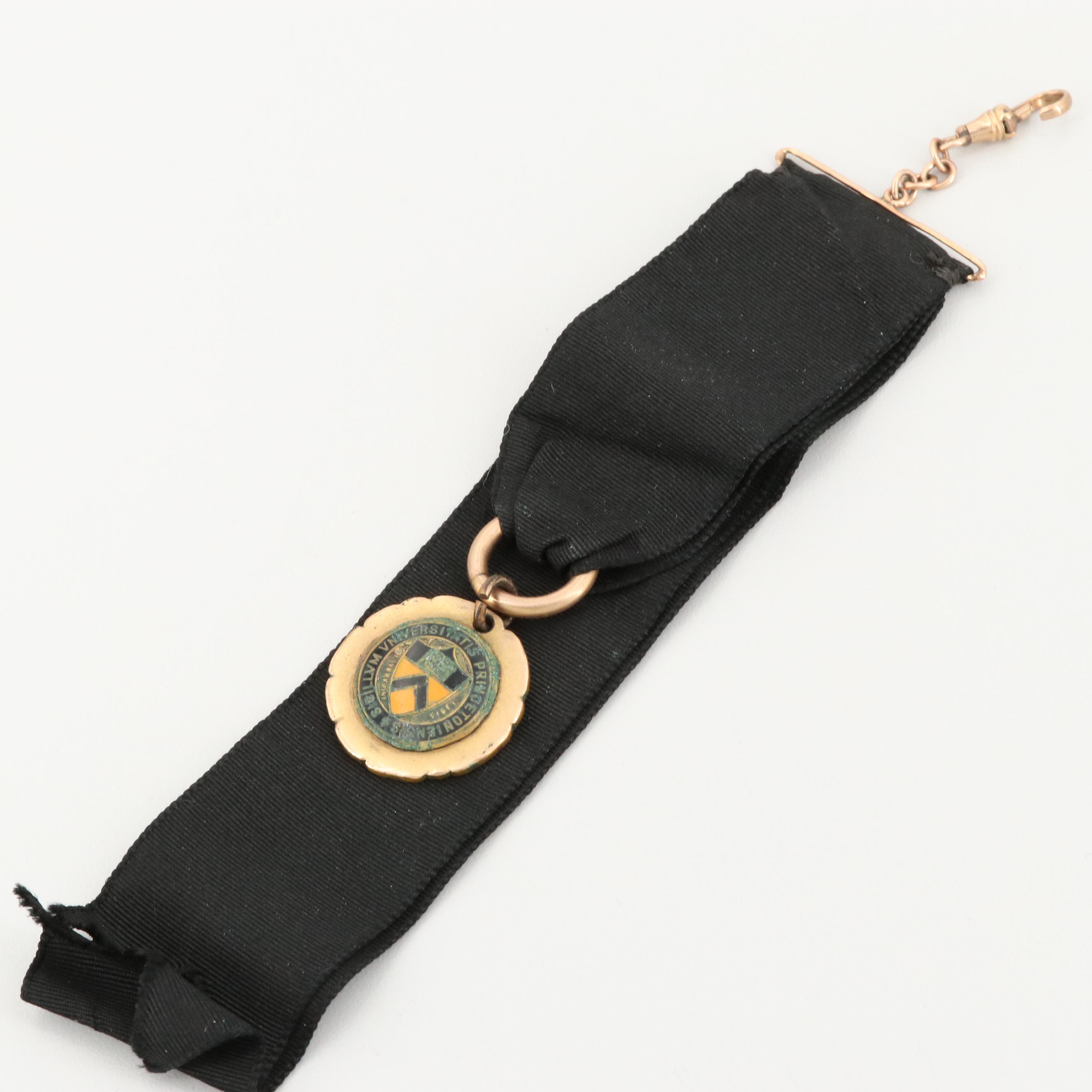 Vintage Brooches and Ribbon Including Damascene and Habillé Cameo