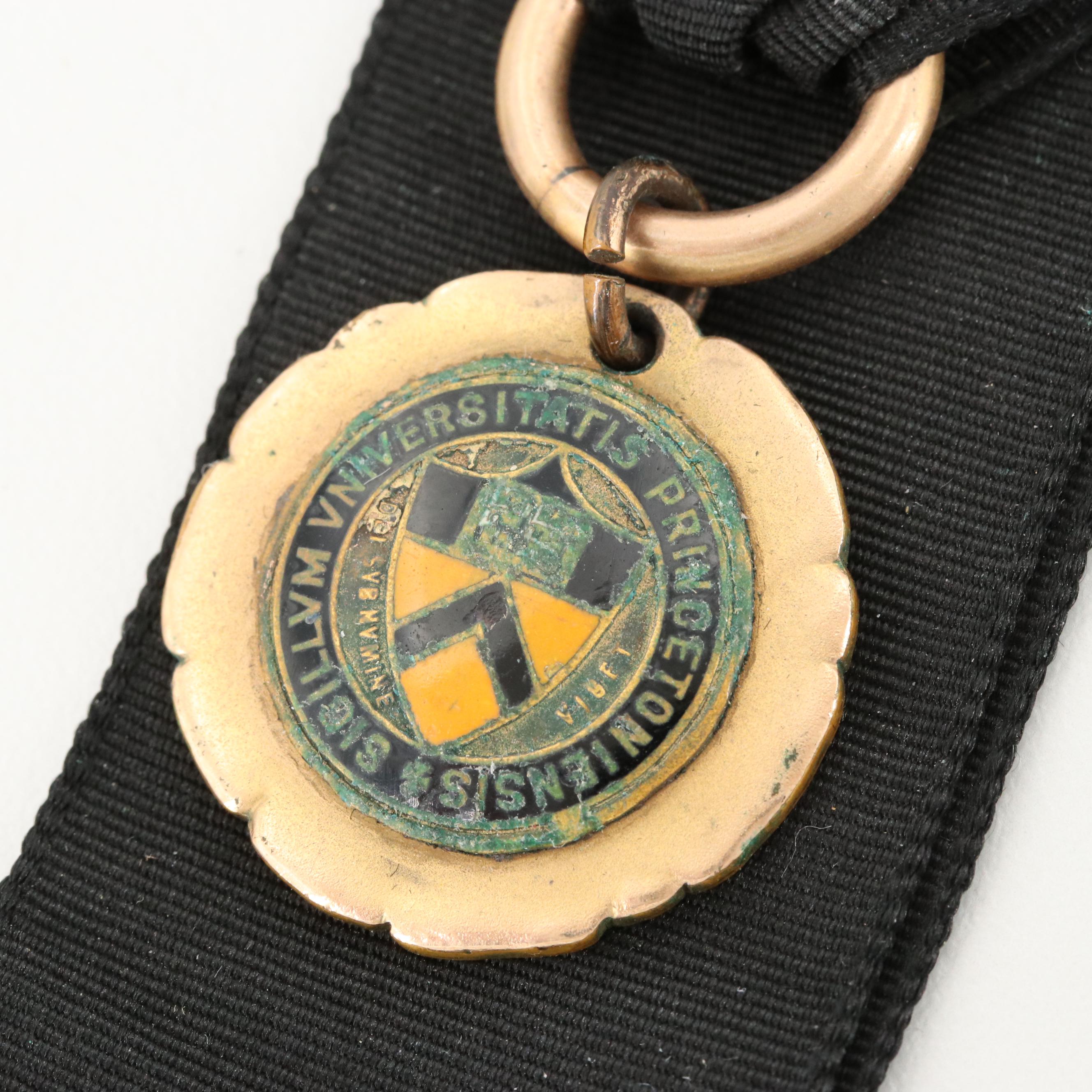 Vintage Brooches and Ribbon Including Damascene and Habillé Cameo