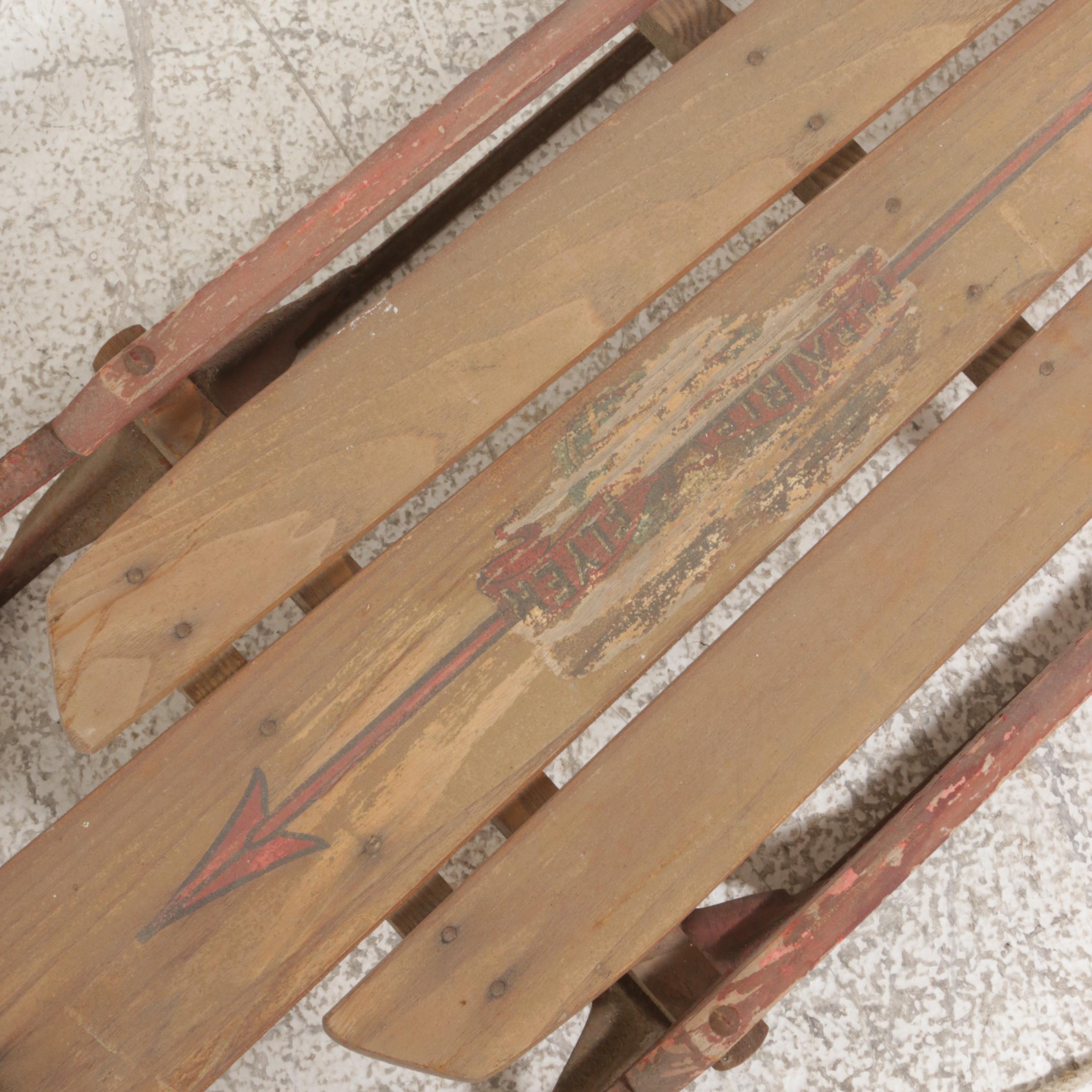 Red Rocket and Flexible Flyer Wooden Sleds