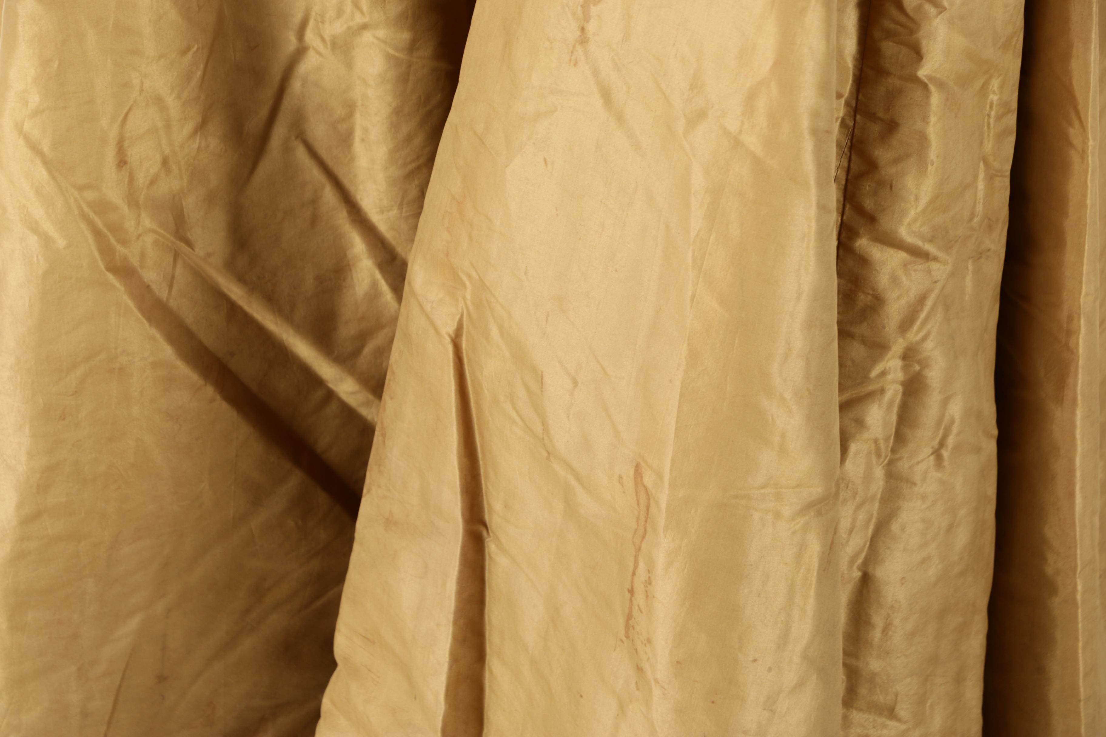Reconstruction Era Taffeta Dress Set with Two Bodices, 1860s to 1870s