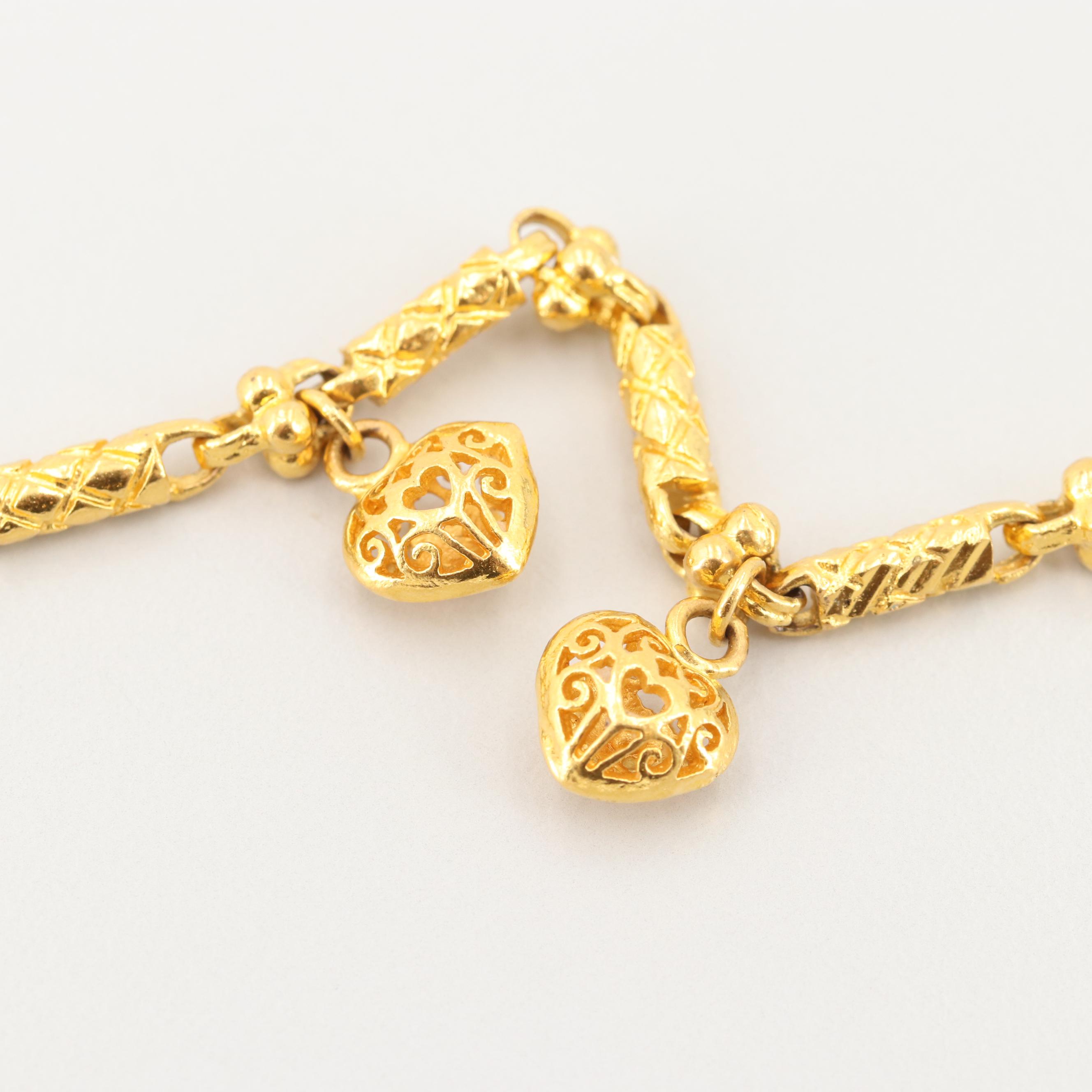 Open Work Design Heart Charm Bracelet