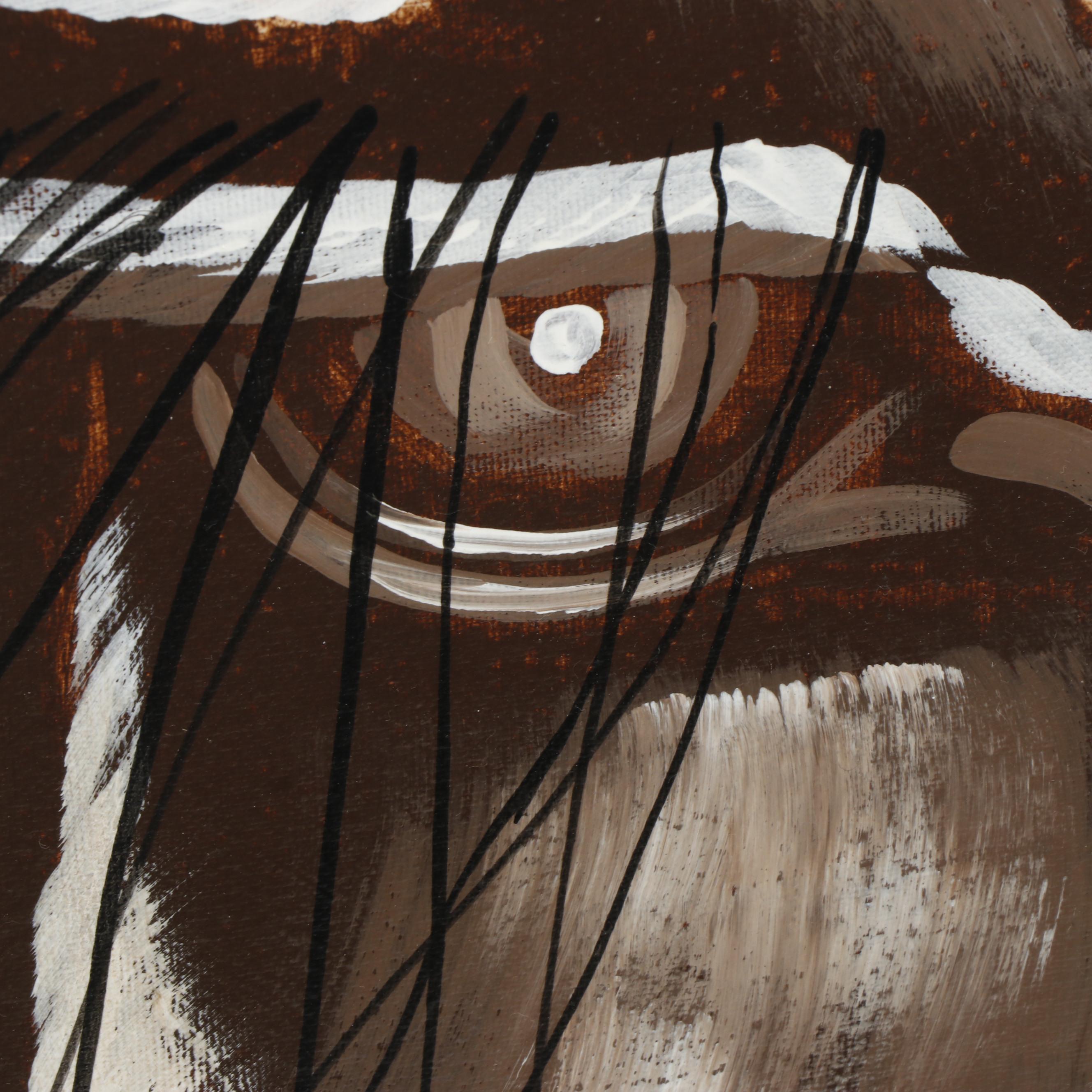 R. Atkins Large Scale Zebra Oil Painting