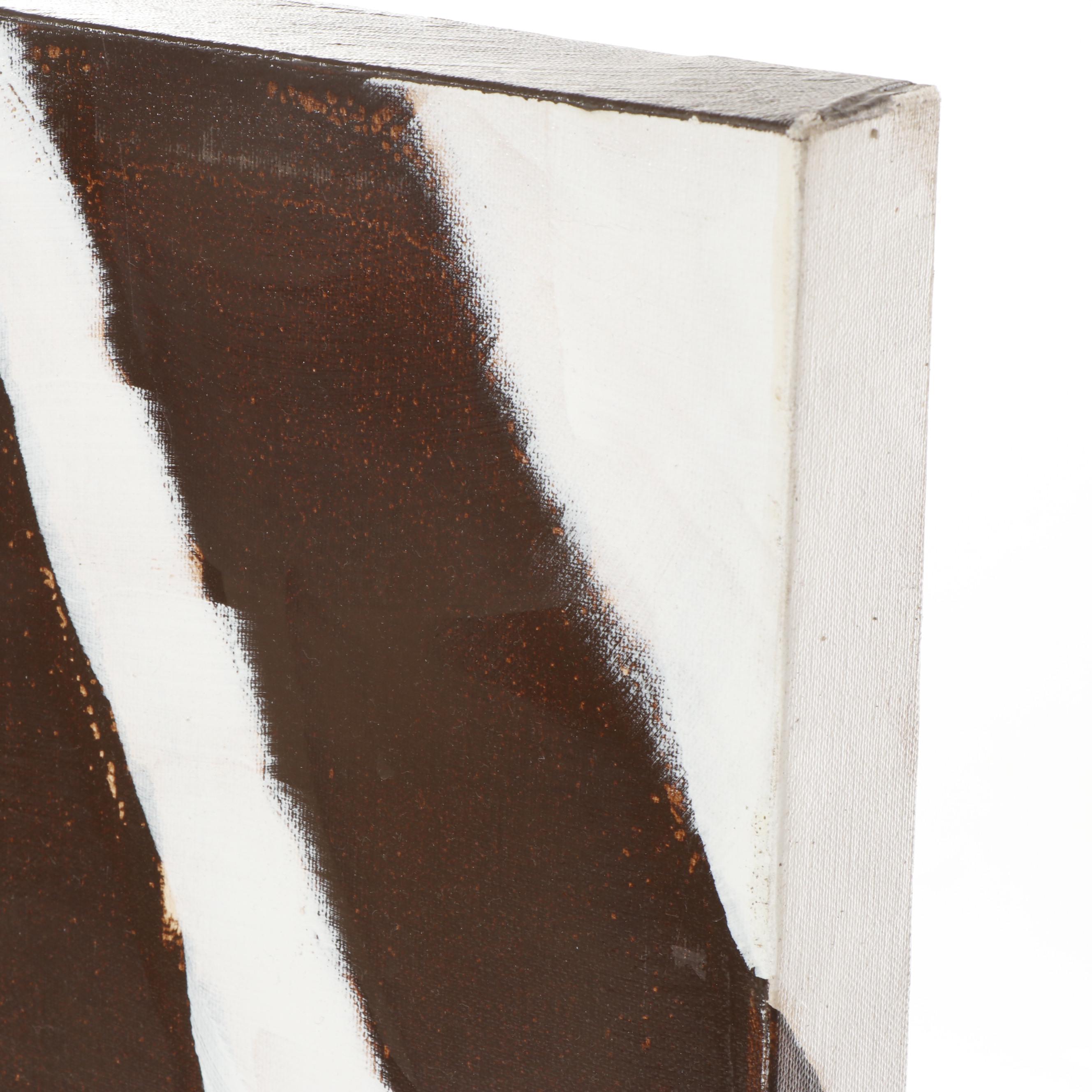 R. Atkins Large Scale Zebra Oil Painting