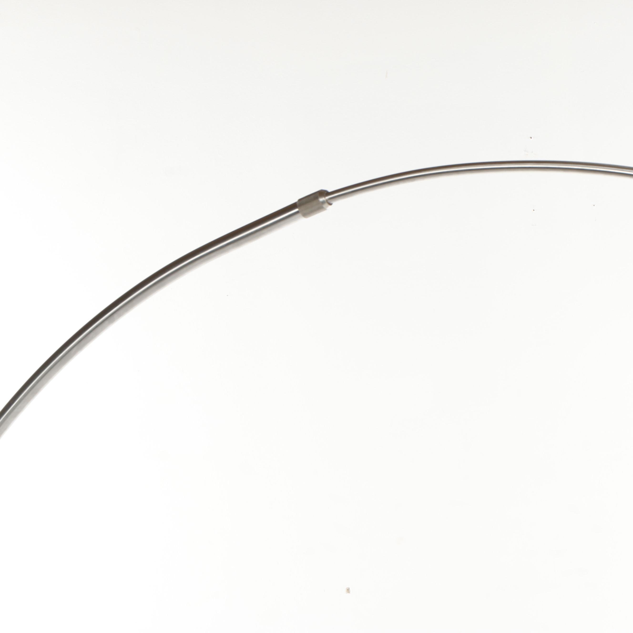 Reproduction Arco Stainless Steel Arc Floor Lamp with Stone Base