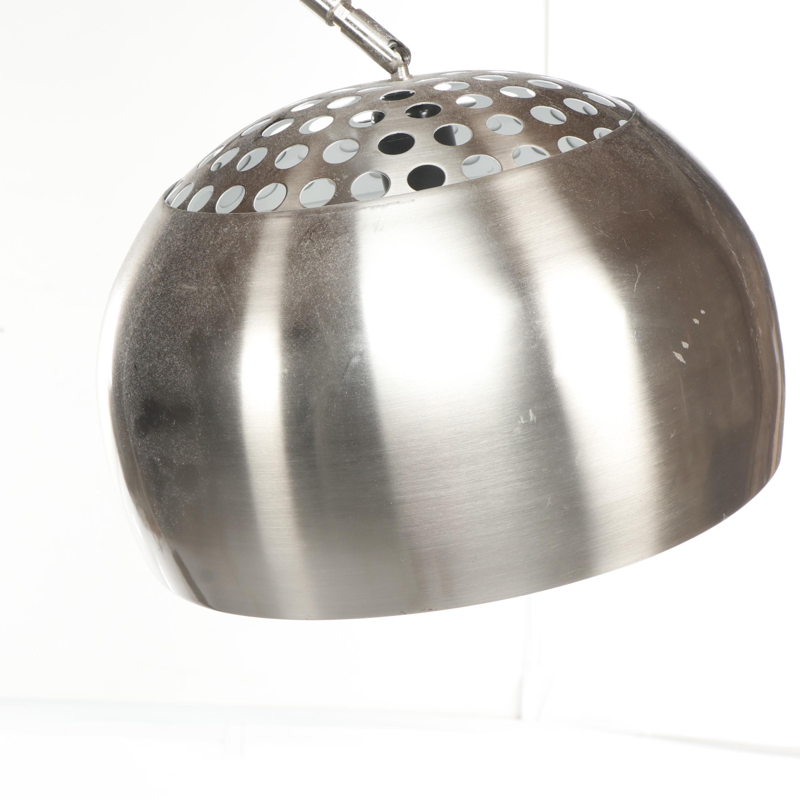 Reproduction Arco Stainless Steel Arc Floor Lamp with Stone Base