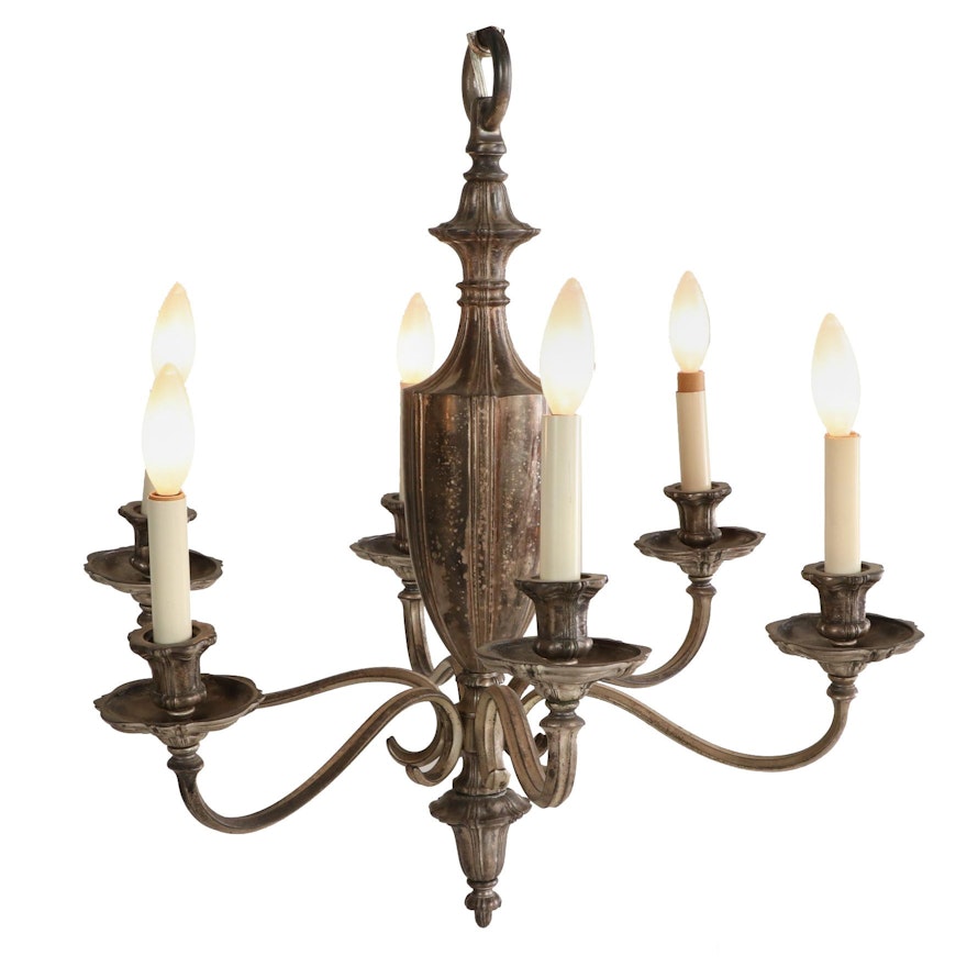 Electrified French Neoclassical Style Six Arm Chandelier, Vintage
