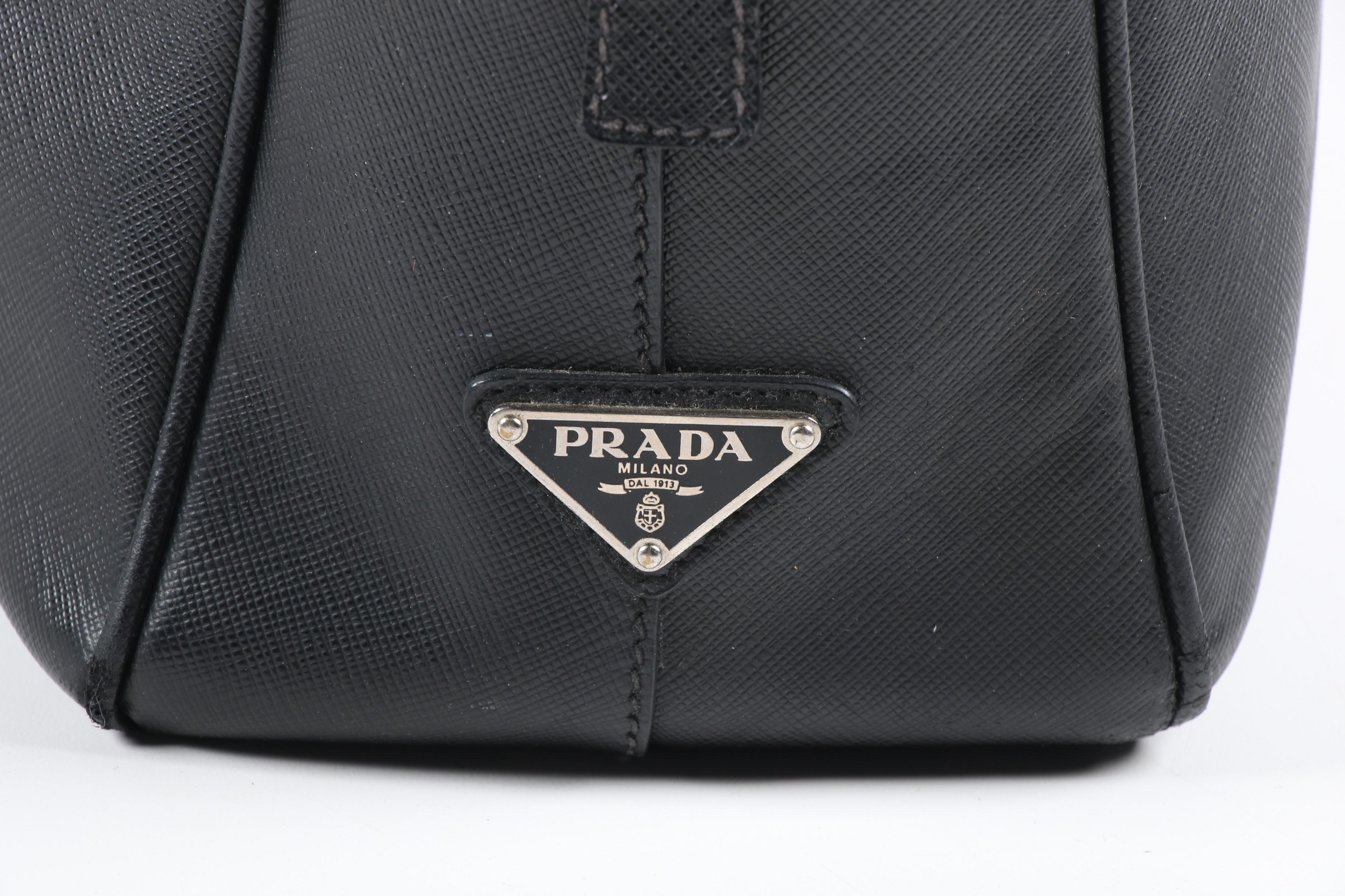 Prada Doctor's Bag in Black Saffiano Leather