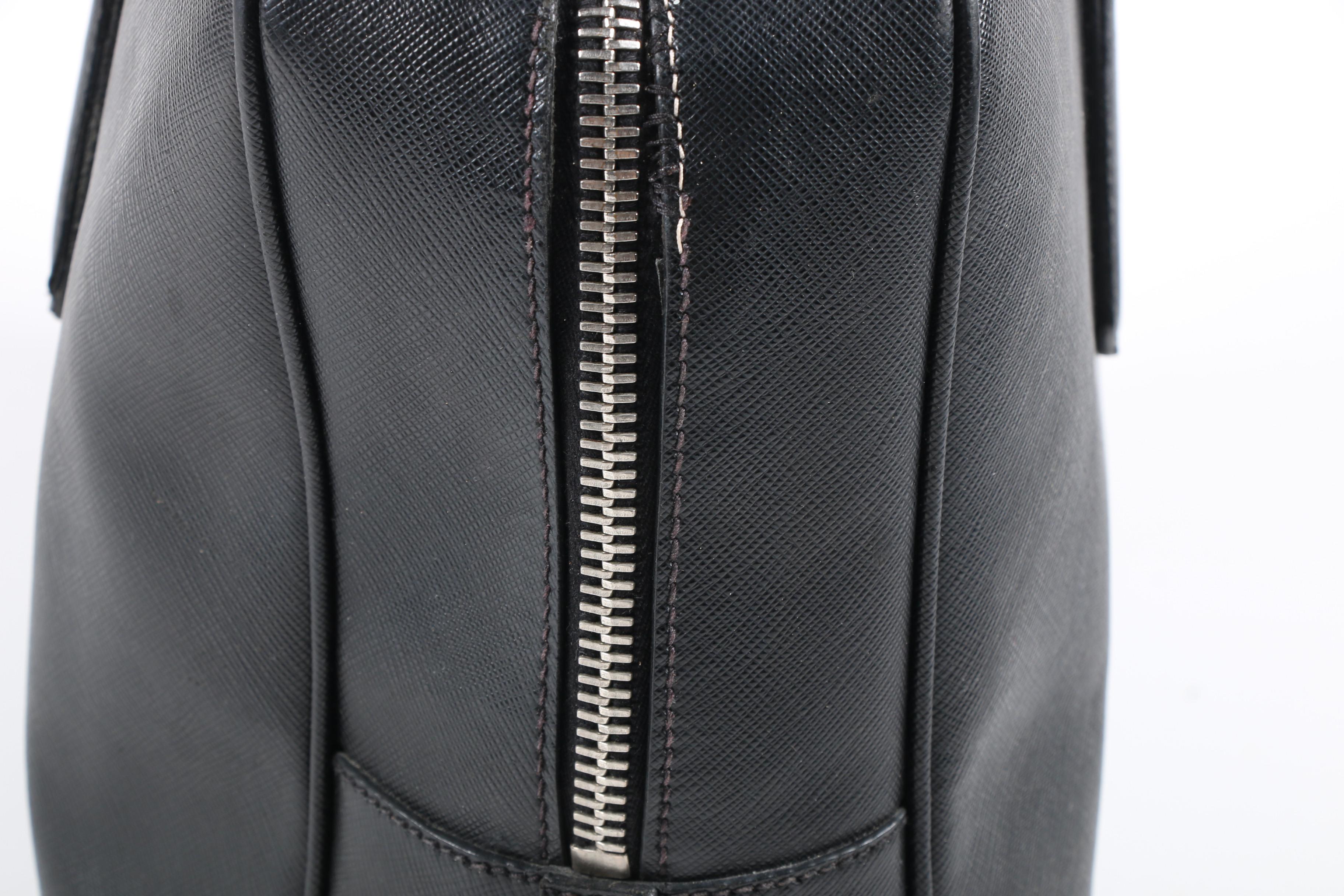 Prada Doctor's Bag in Black Saffiano Leather