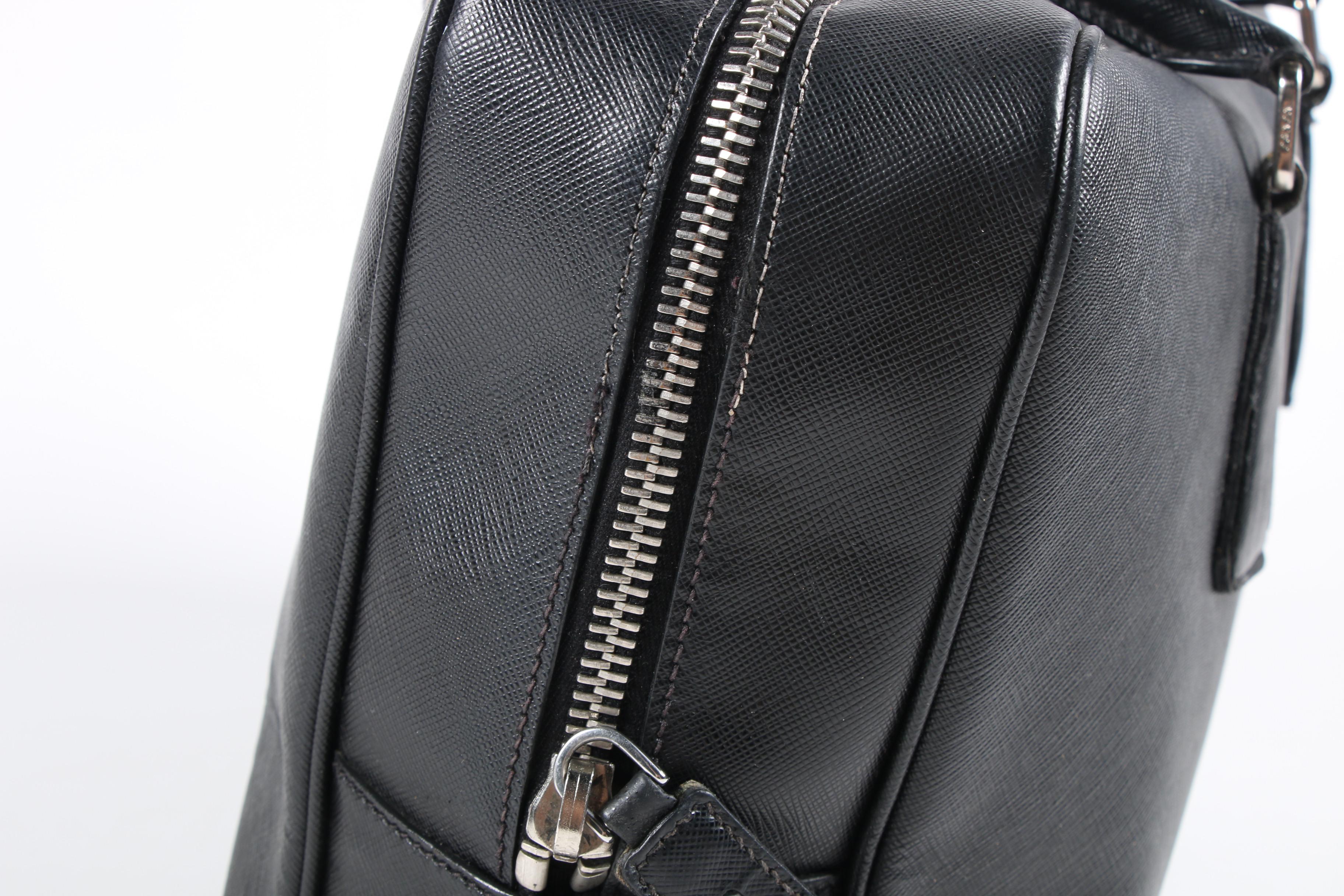 Prada Doctor's Bag in Black Saffiano Leather
