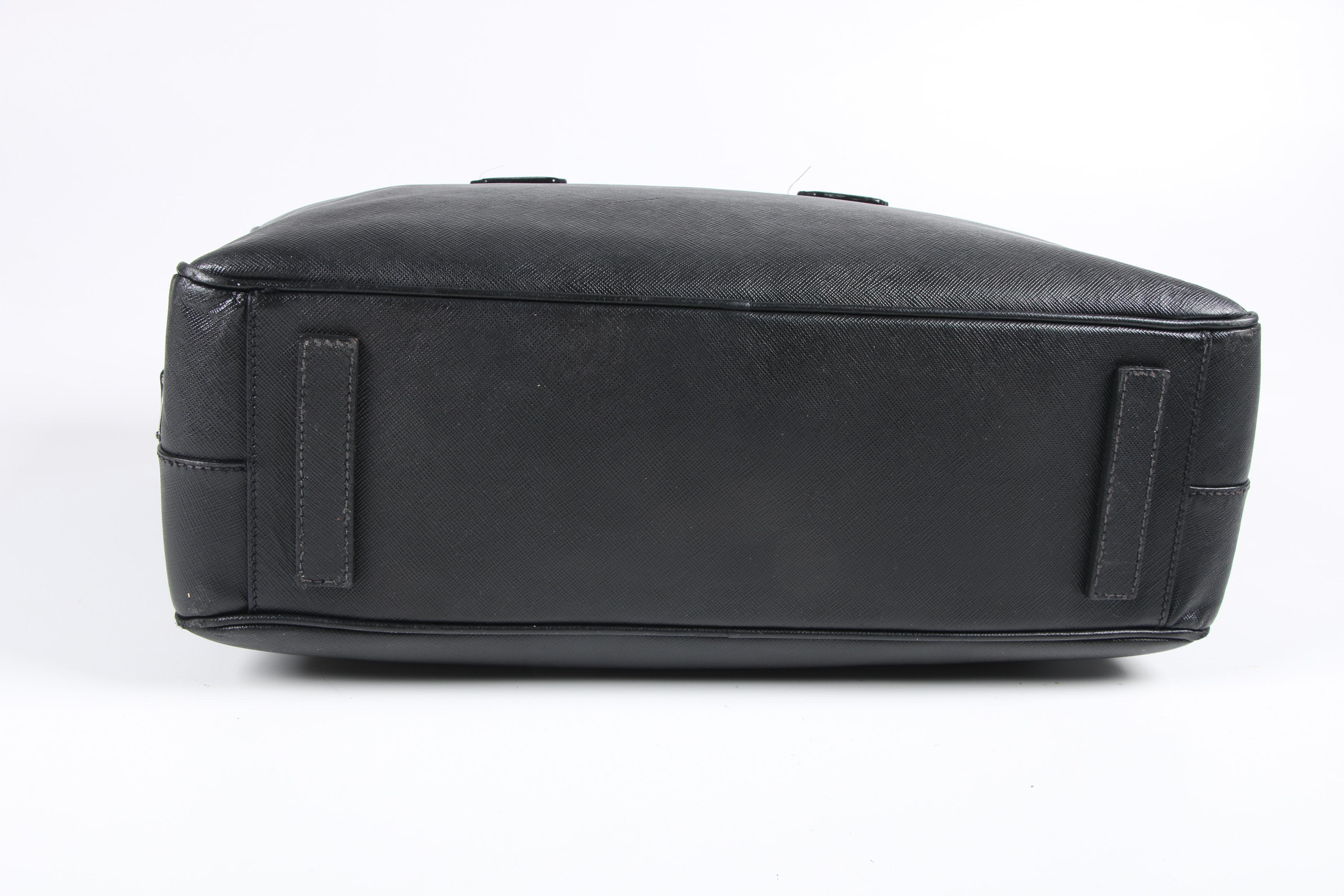 Prada Doctor's Bag in Black Saffiano Leather