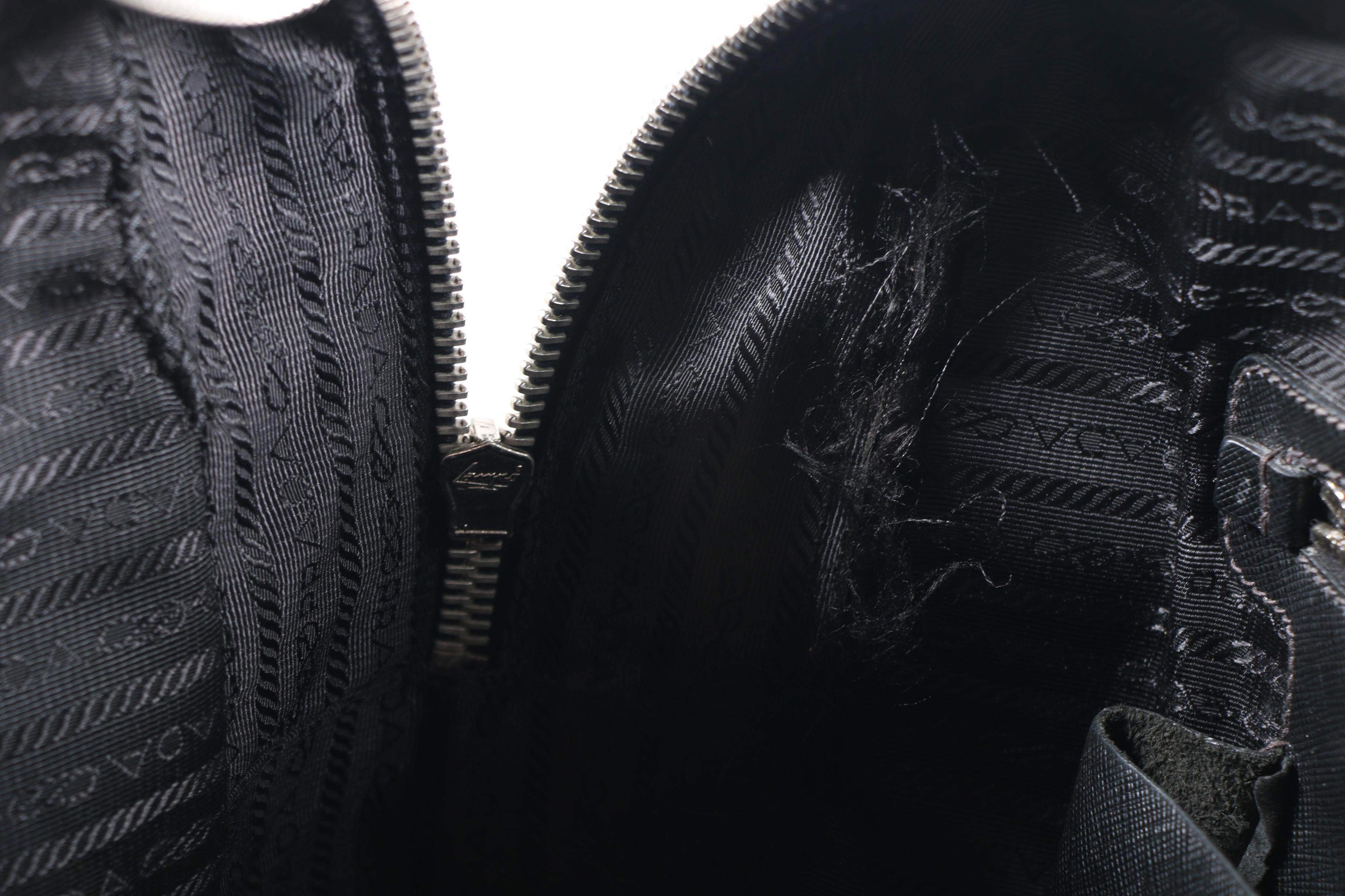 Prada Doctor's Bag in Black Saffiano Leather