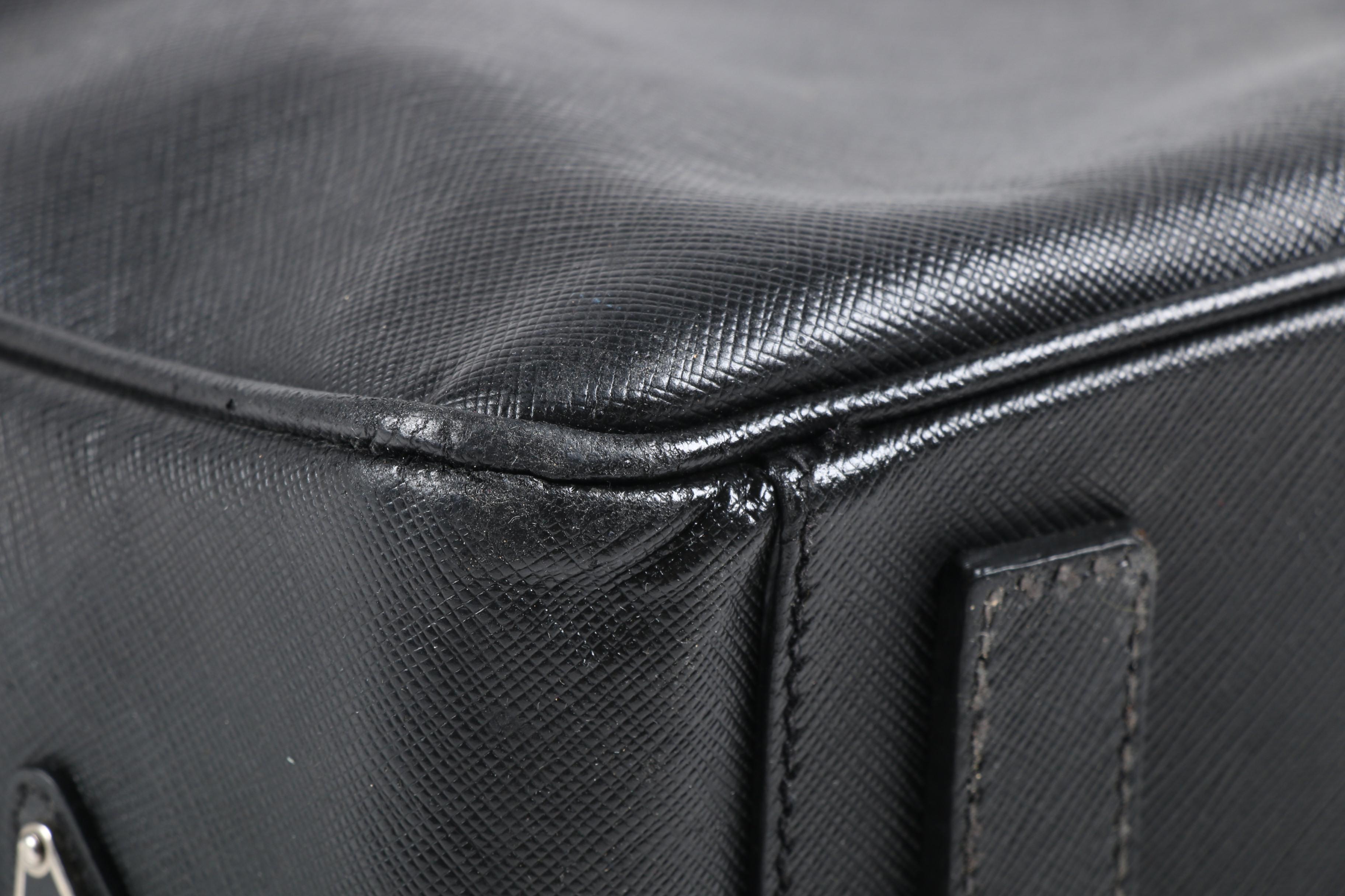 Prada Doctor's Bag in Black Saffiano Leather