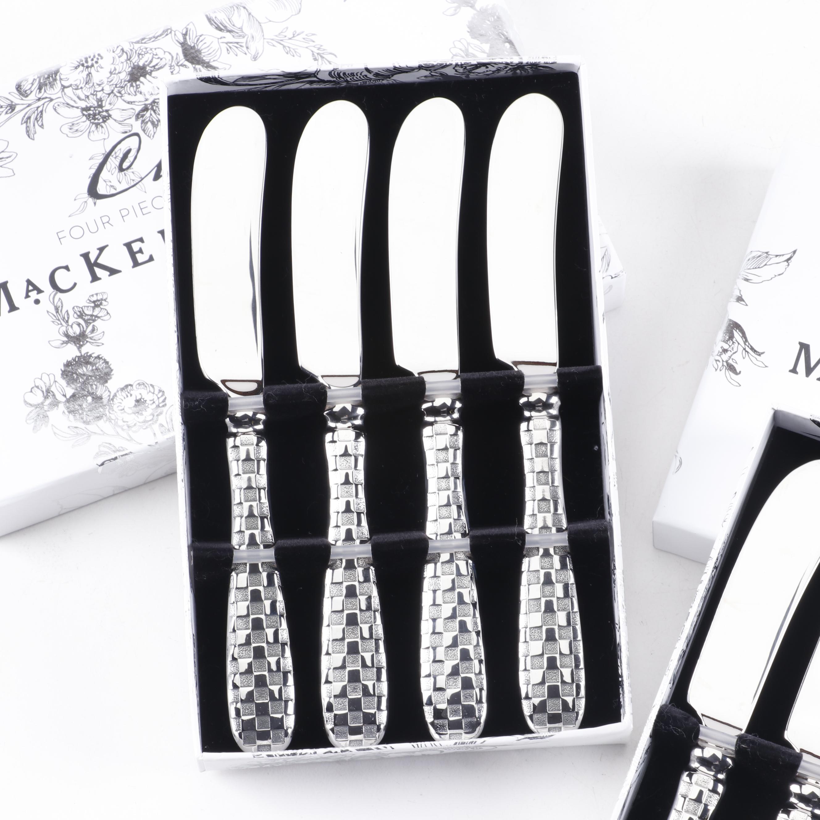 MacKenzie-Childs "Check" Stainless Steel Canape Knife Sets