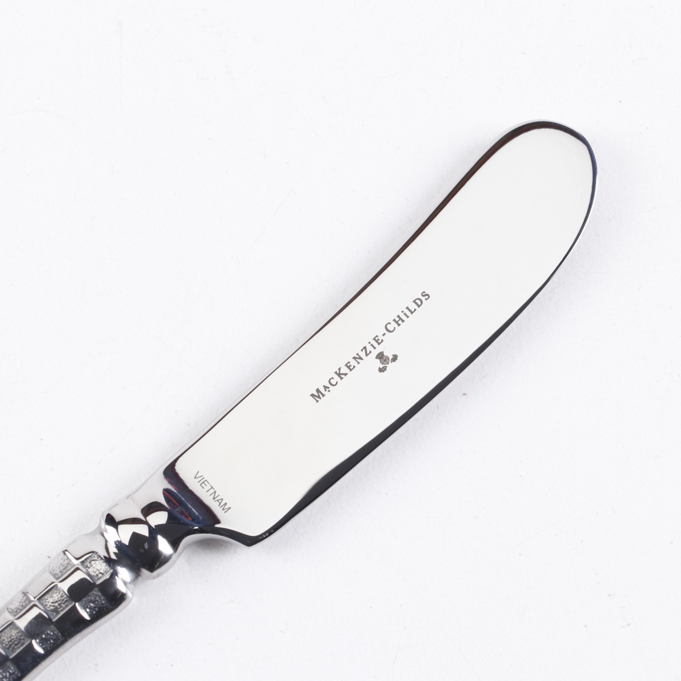 MacKenzie-Childs "Check" Stainless Steel Canape Knife Sets