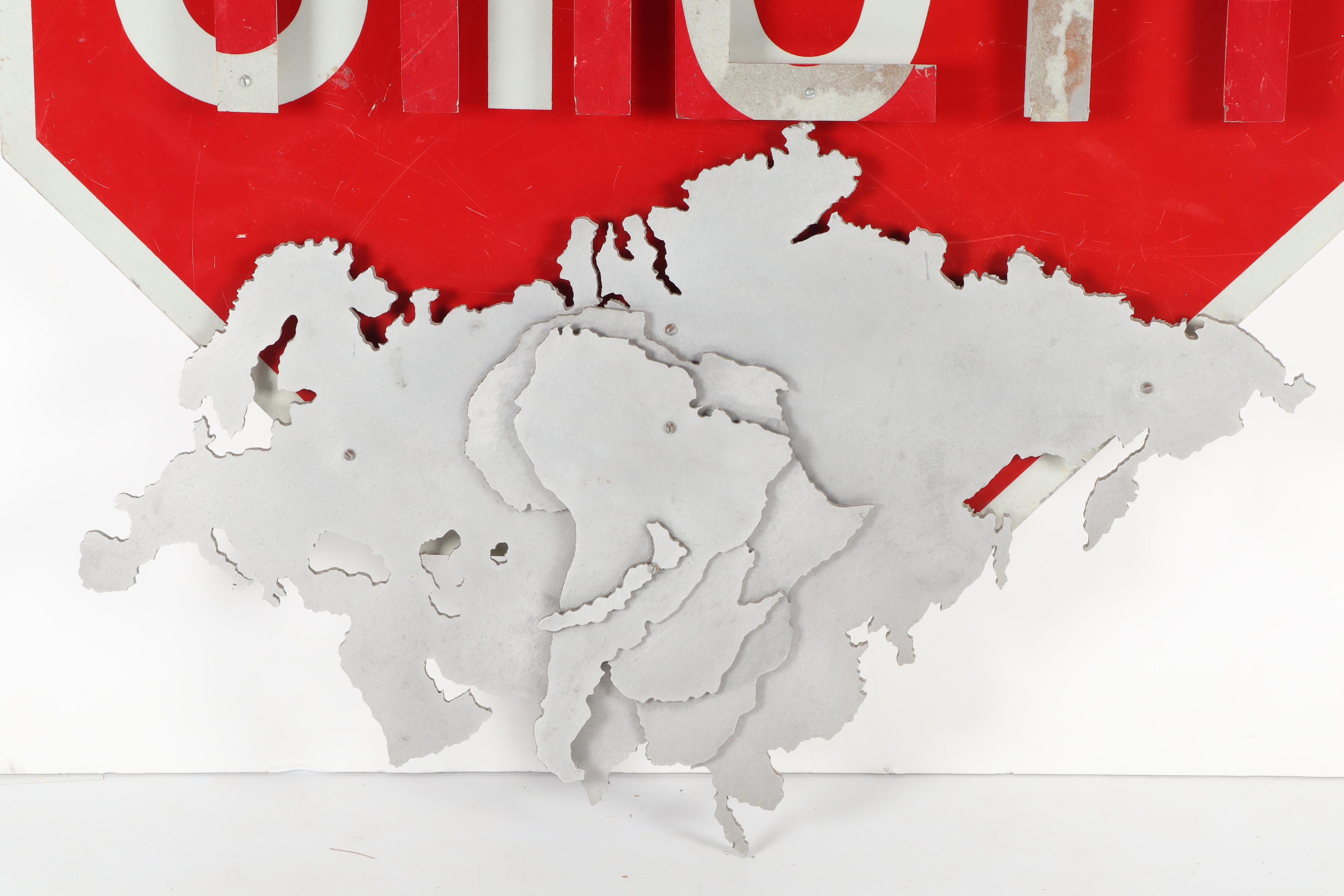 Aris Georgiades Metal Wall Sculpture "Stop Them"