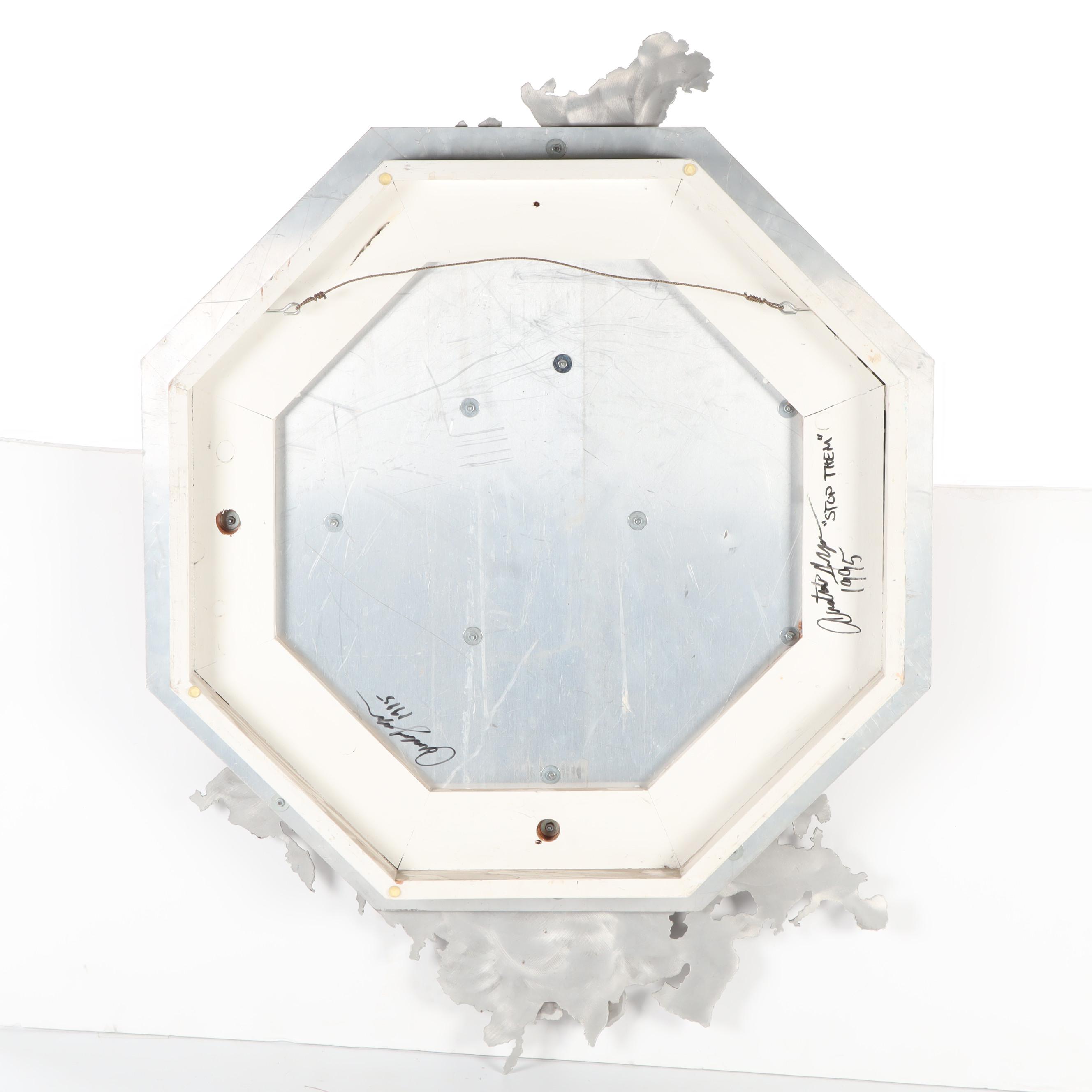 Aris Georgiades Metal Wall Sculpture "Stop Them"
