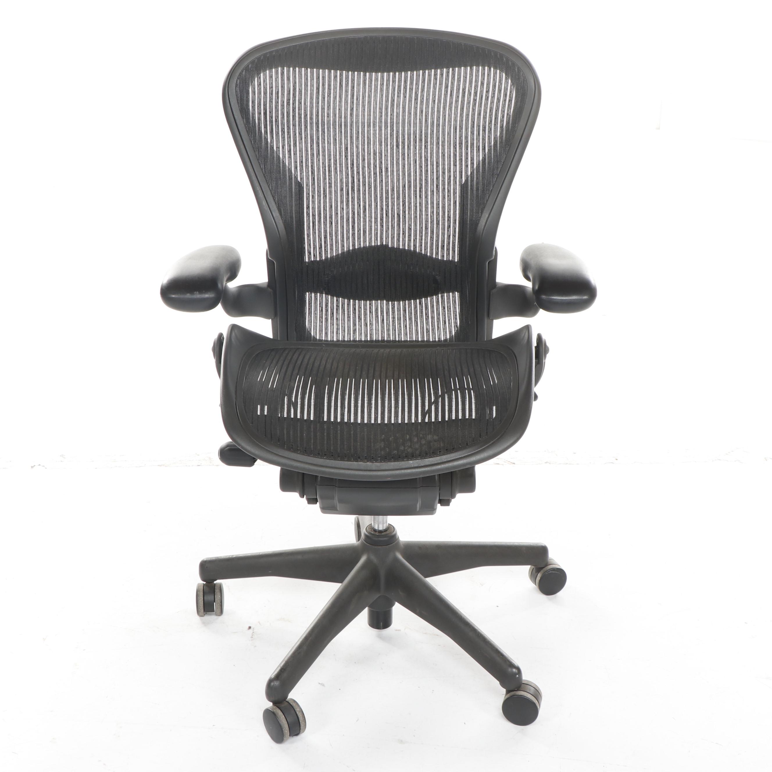 Herman Miller "Aeron" Adjustable Black Office Desk Chair, 1998