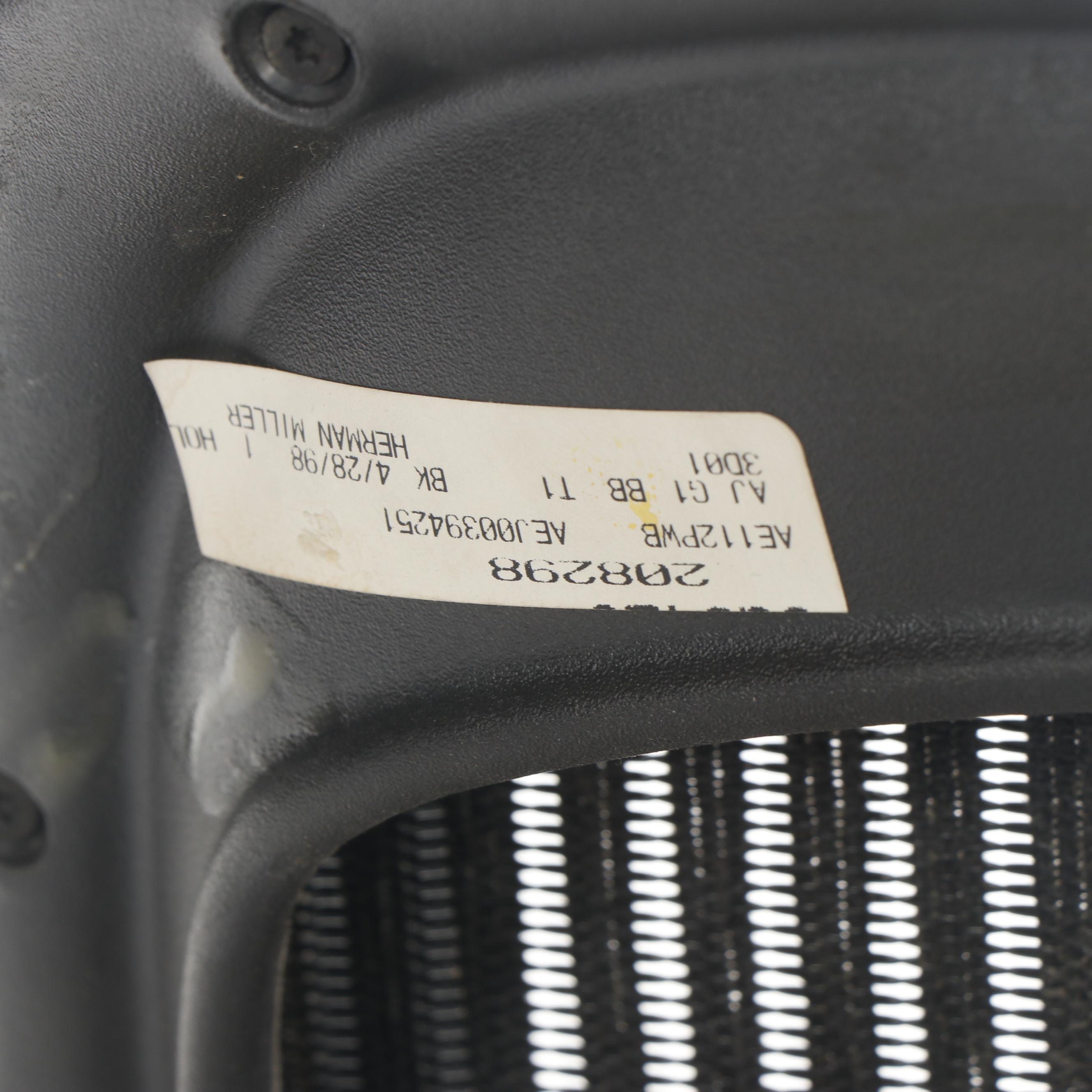 Herman Miller "Aeron" Adjustable Black Office Desk Chair, 1998